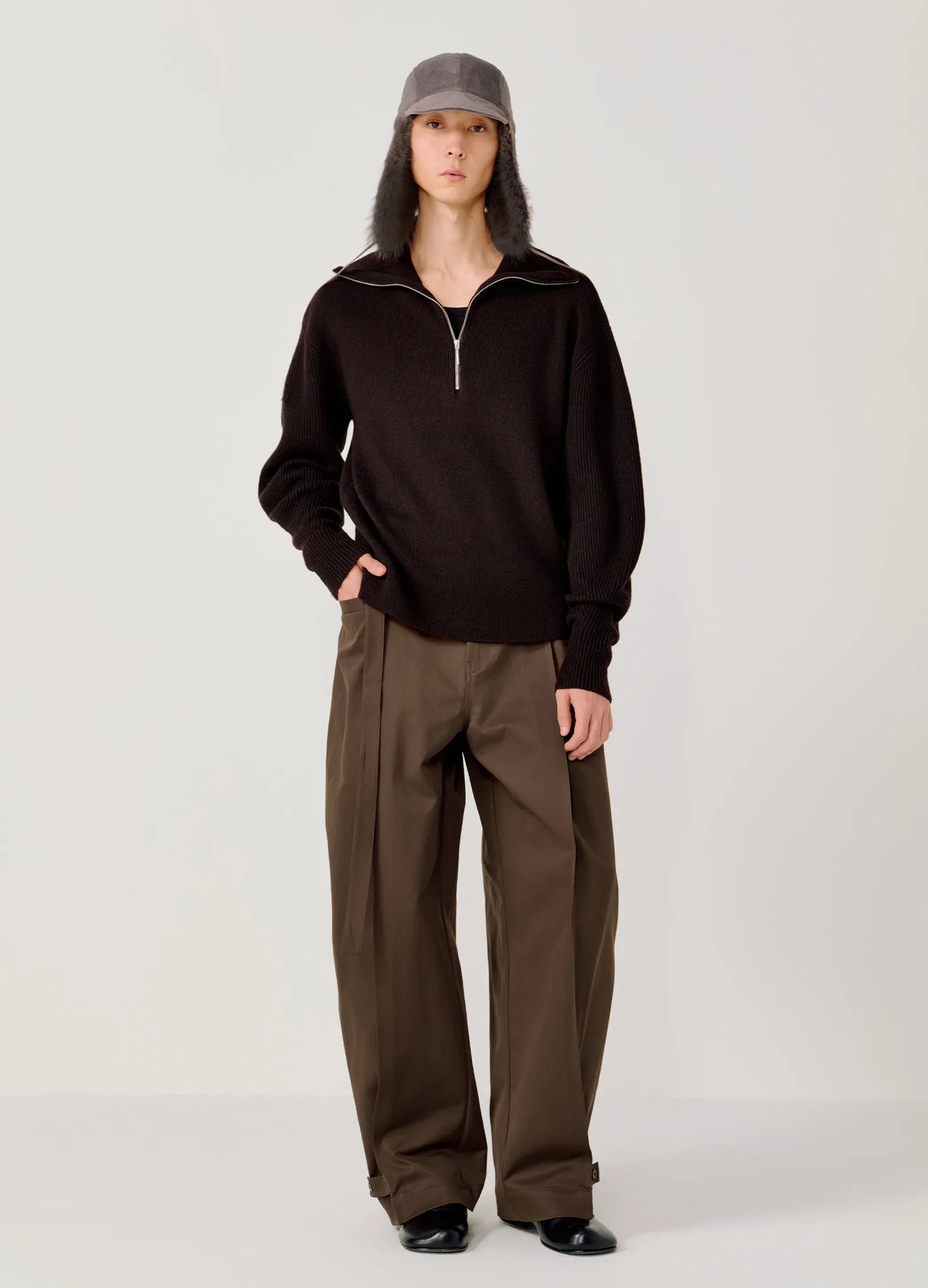 Half Zip Knitted Sweater