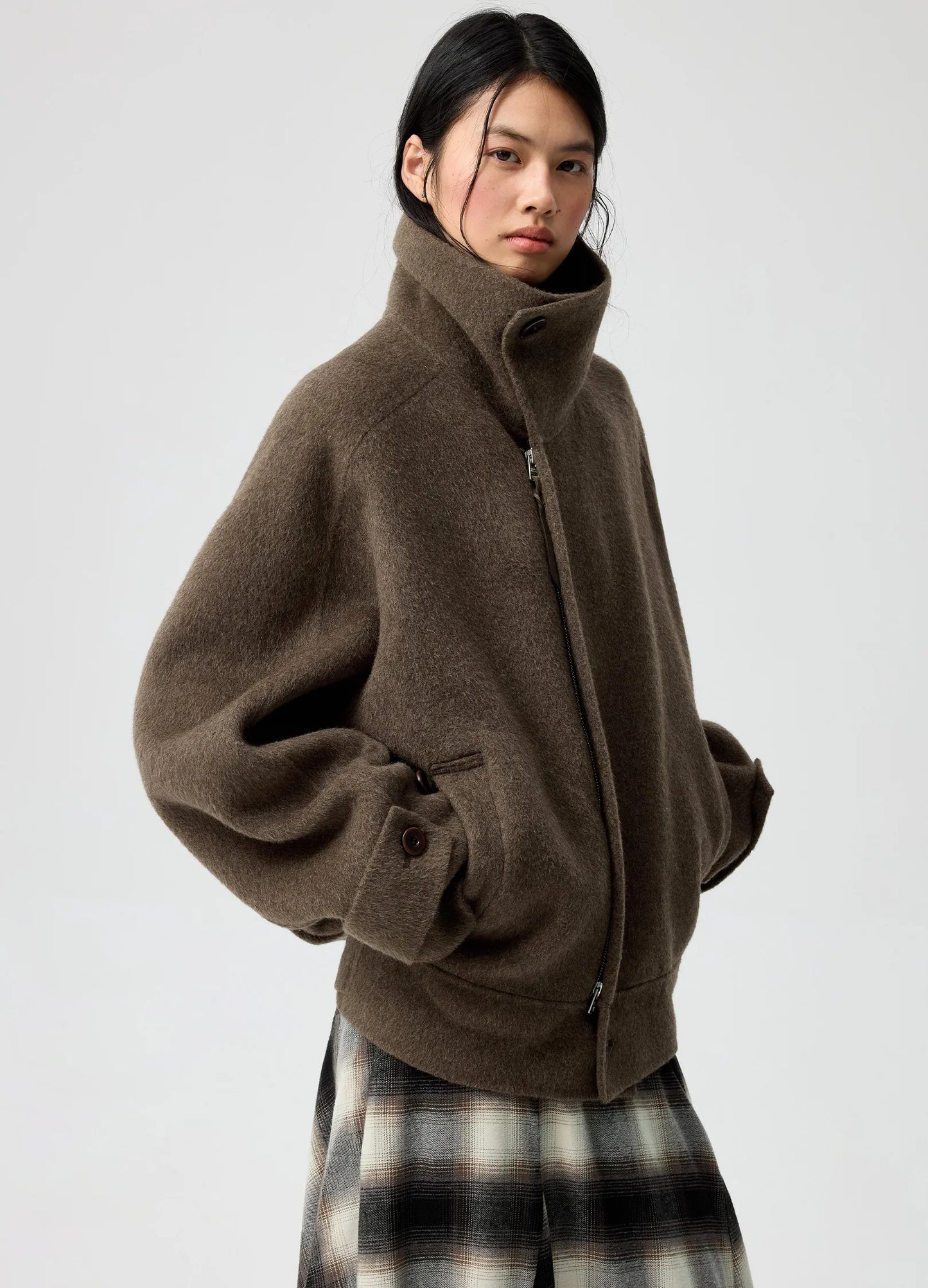 High Neck Wool Jacket