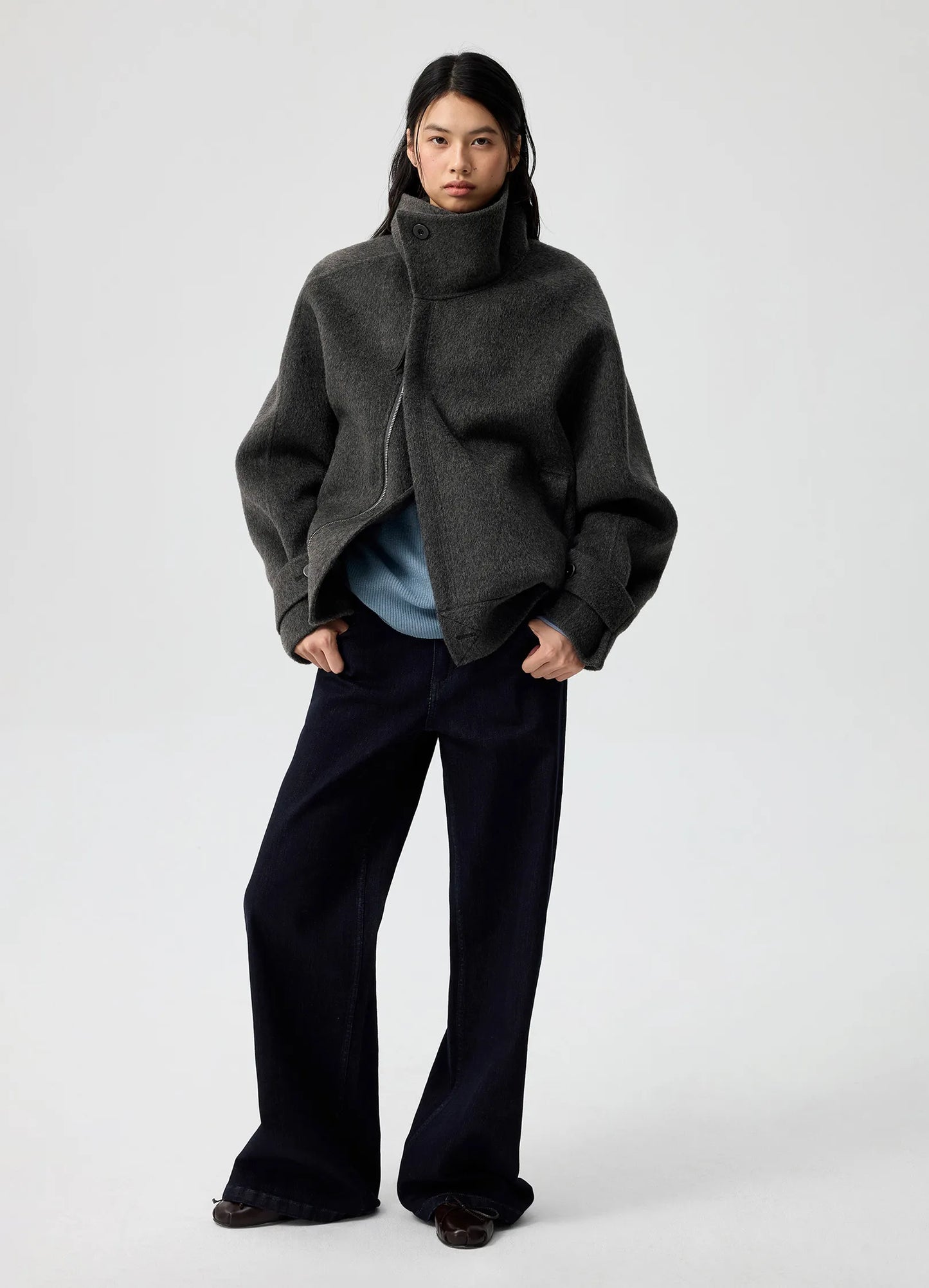 High Neck Wool Jacket