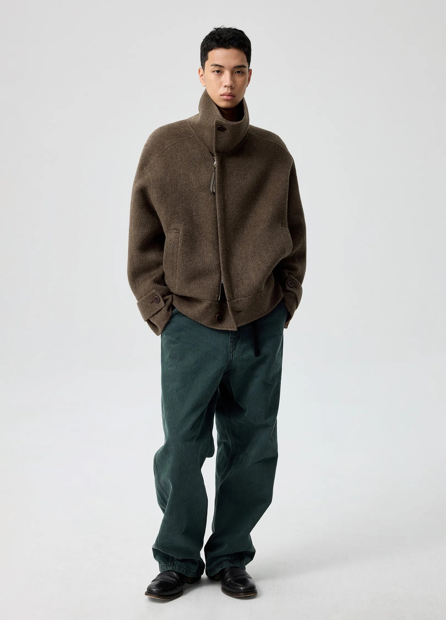 High Neck Wool Jacket