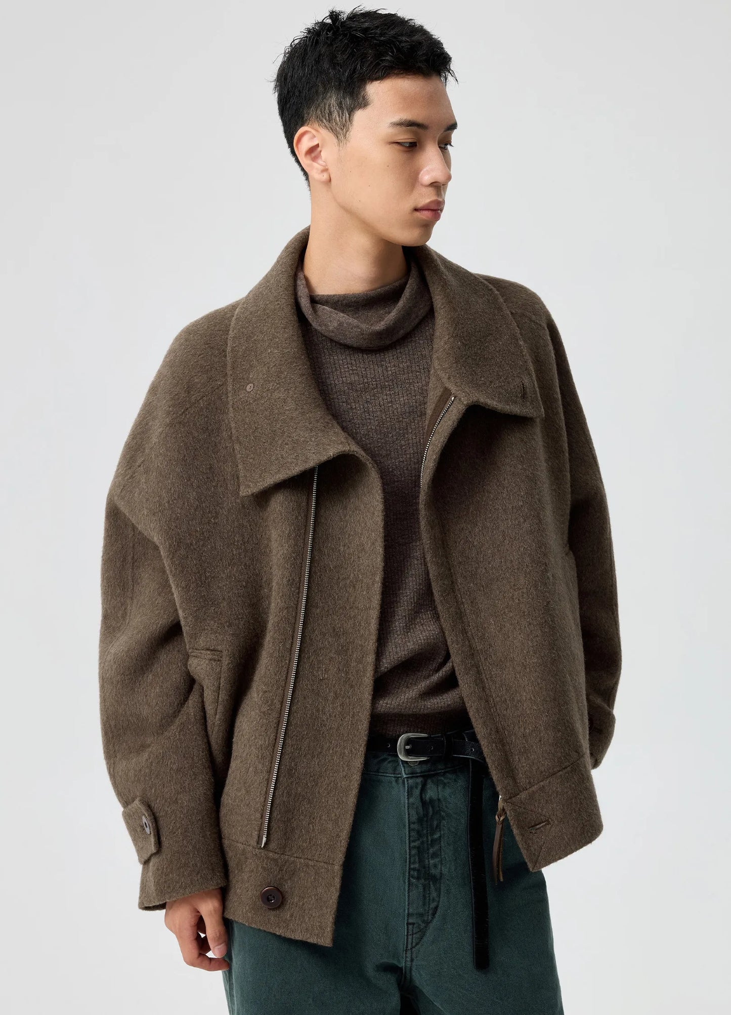 High Neck Wool Jacket
