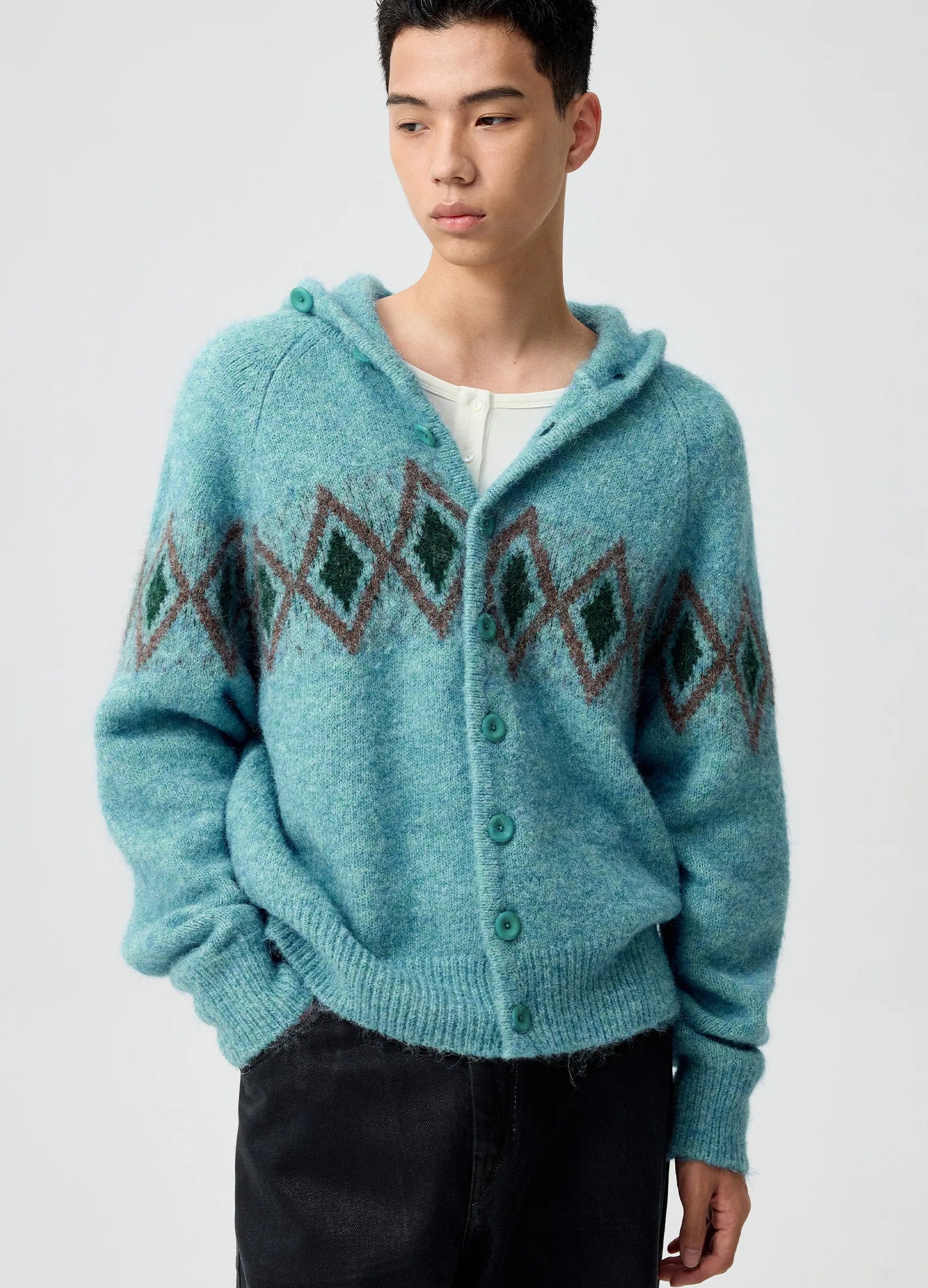 Jacquard Hooded Sweater