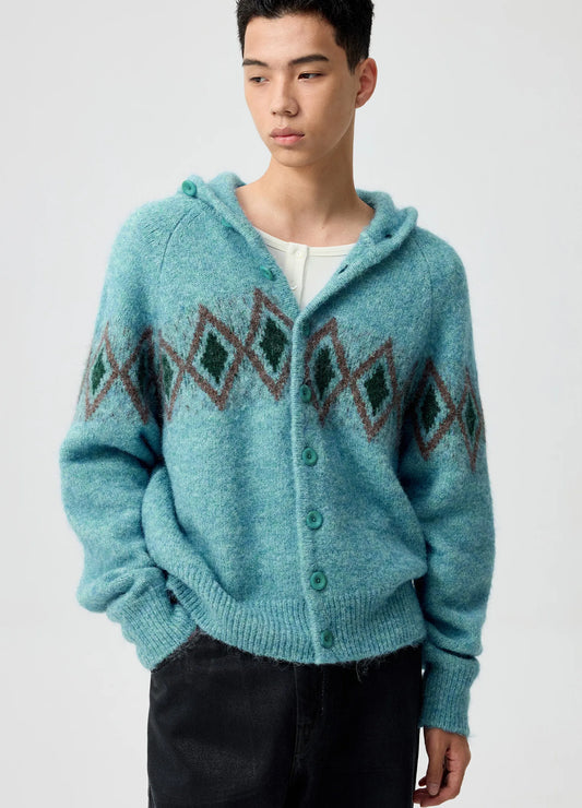 Jacquard Hooded Sweater