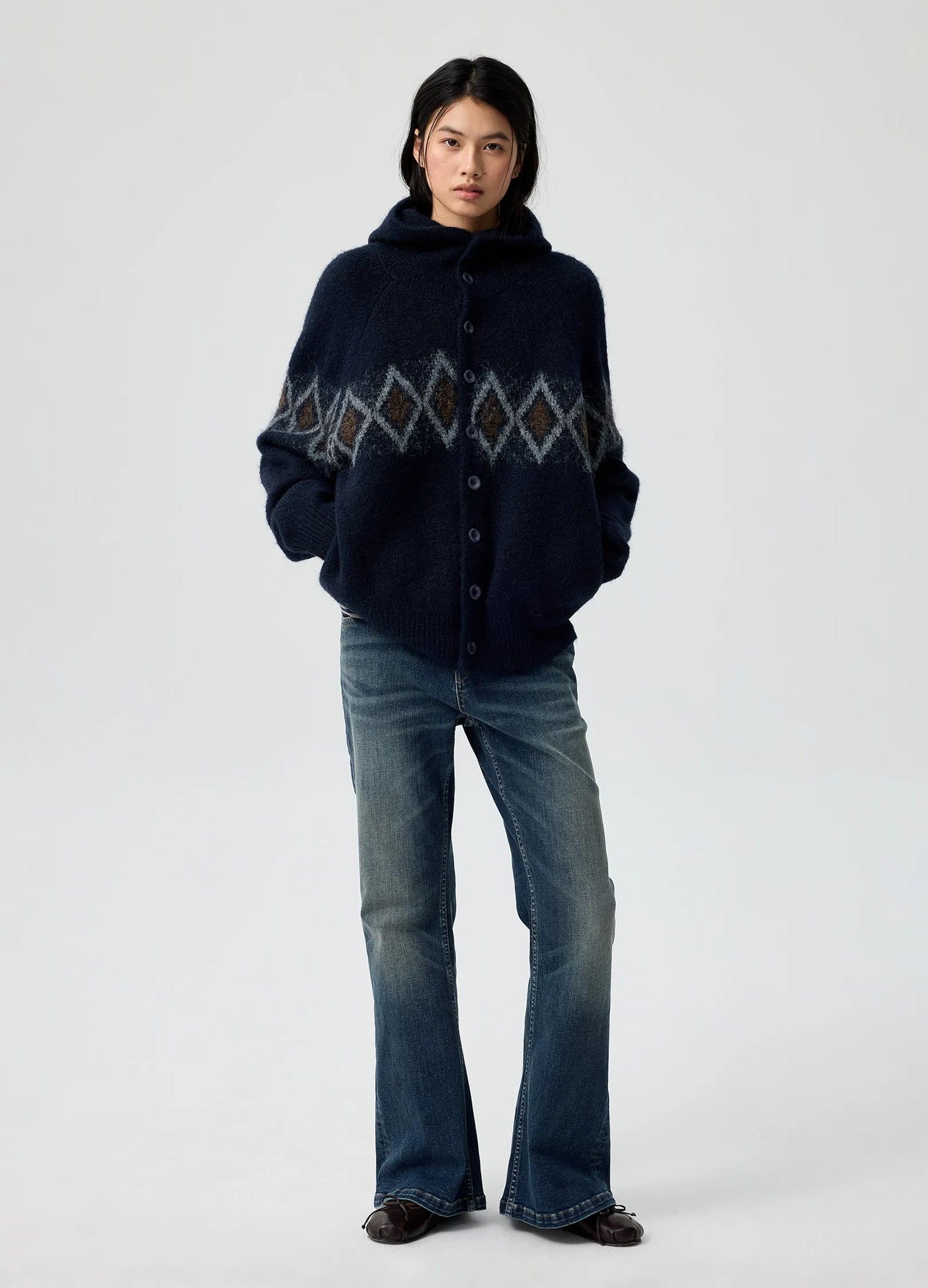 Jacquard Hooded Sweater