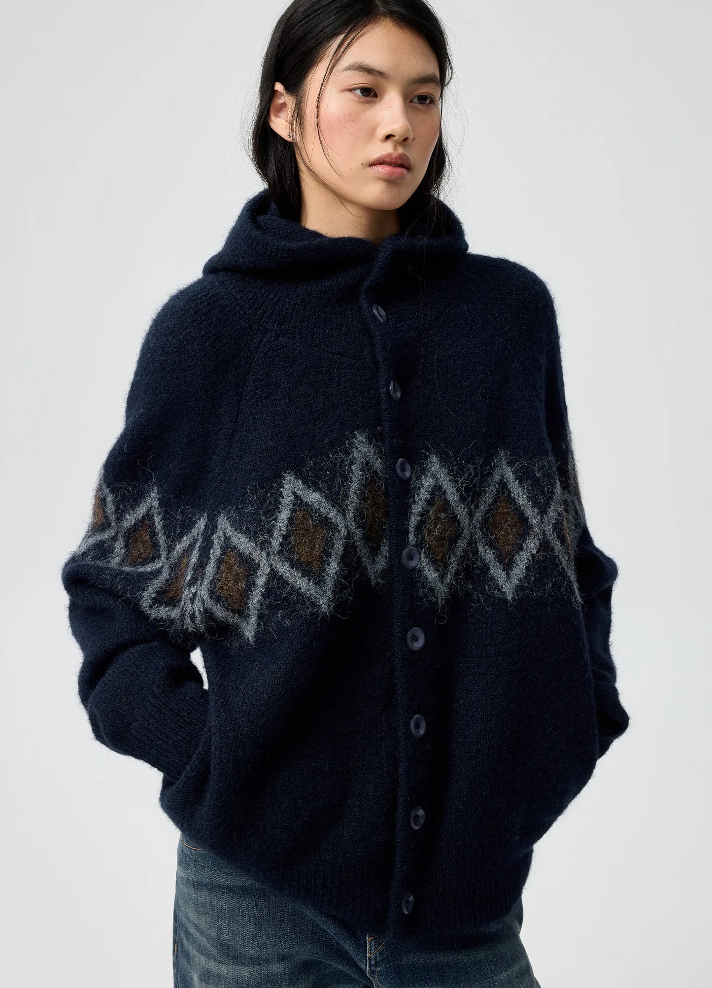 Jacquard Hooded Sweater