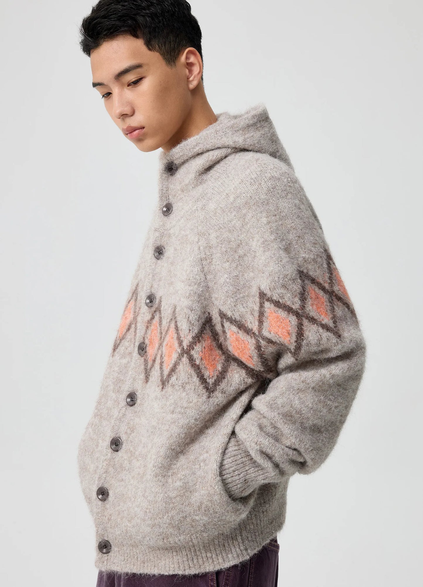 Jacquard Hooded Sweater