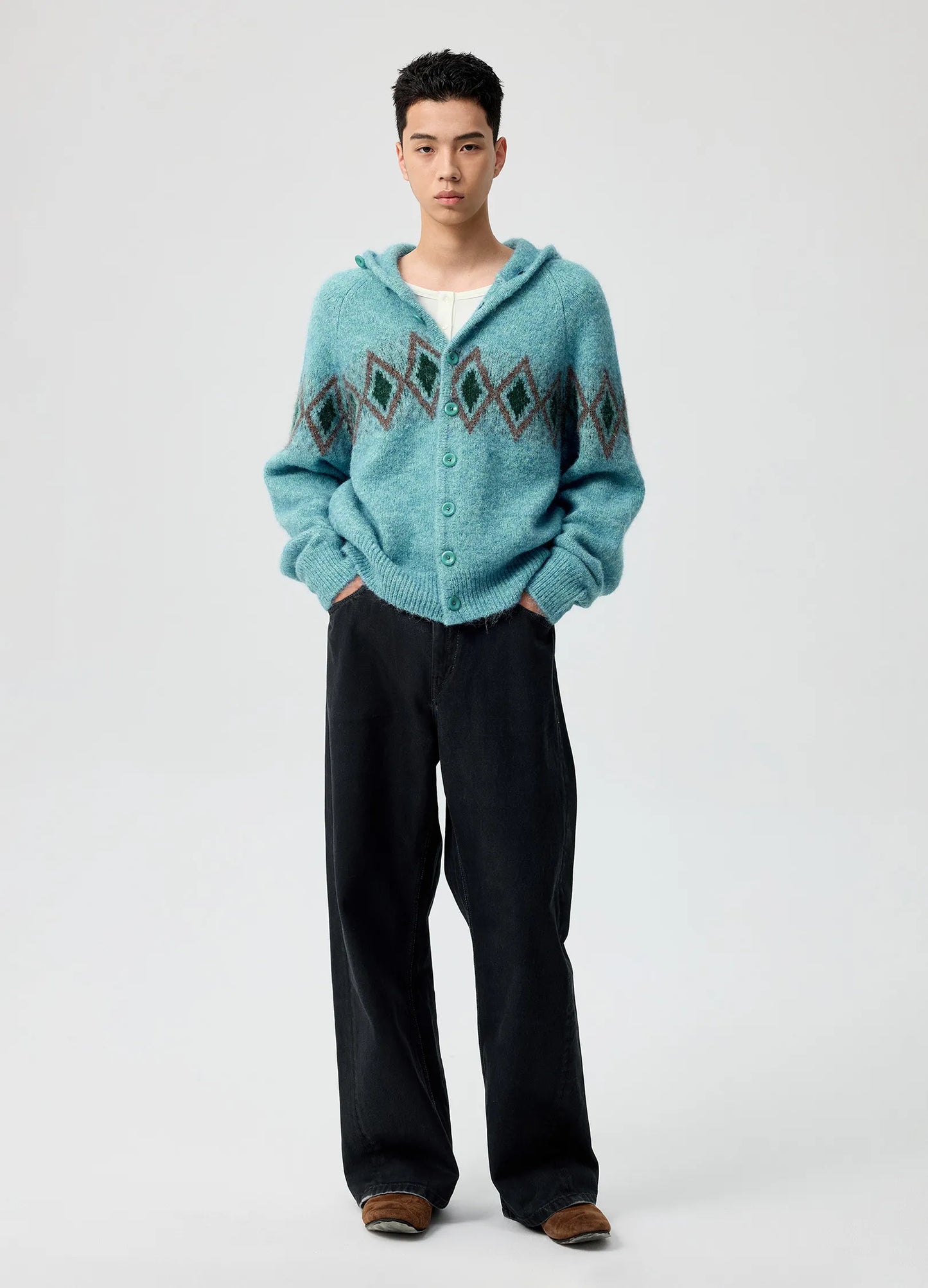 Jacquard Hooded Sweater