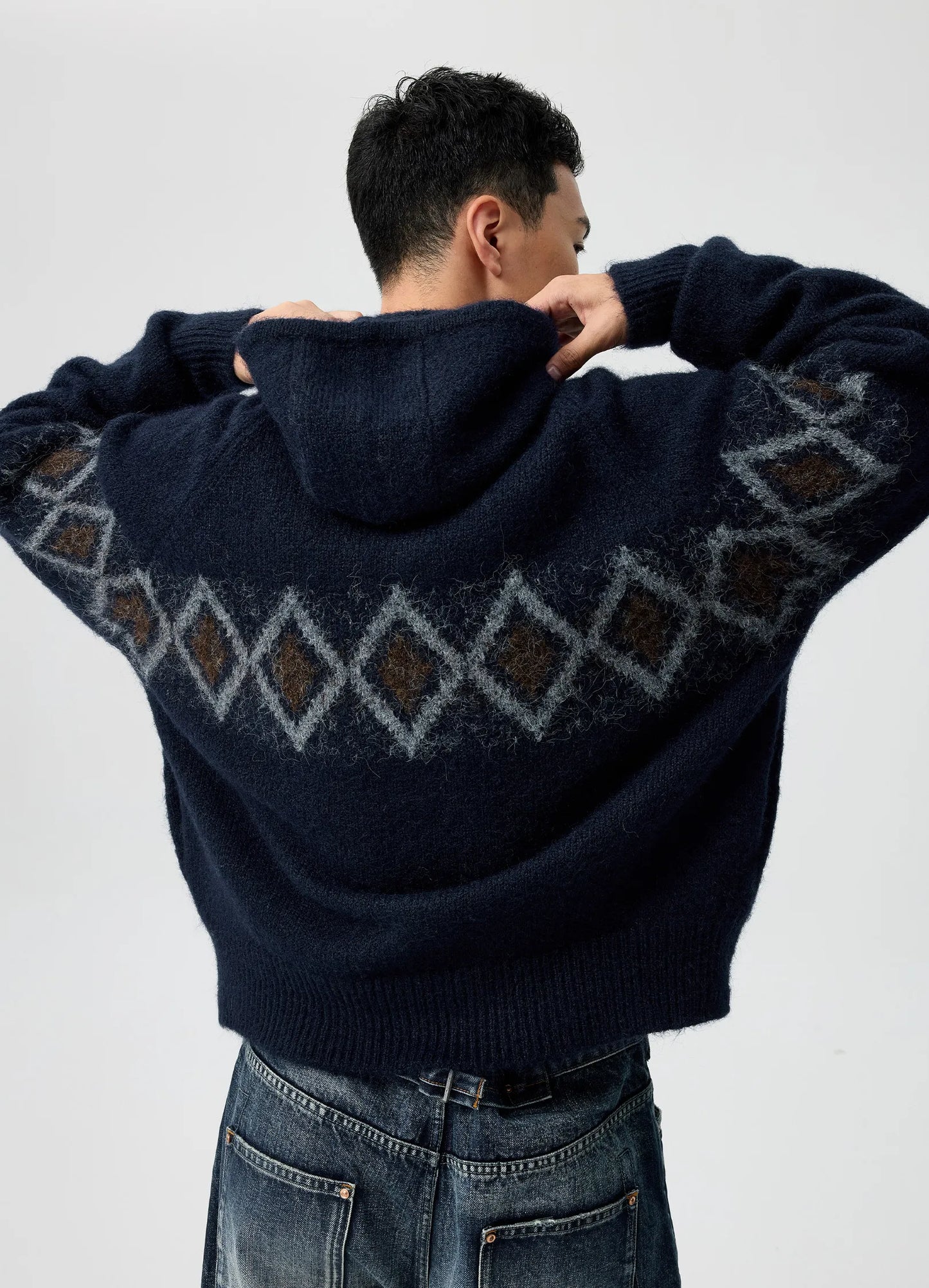 Jacquard Hooded Sweater