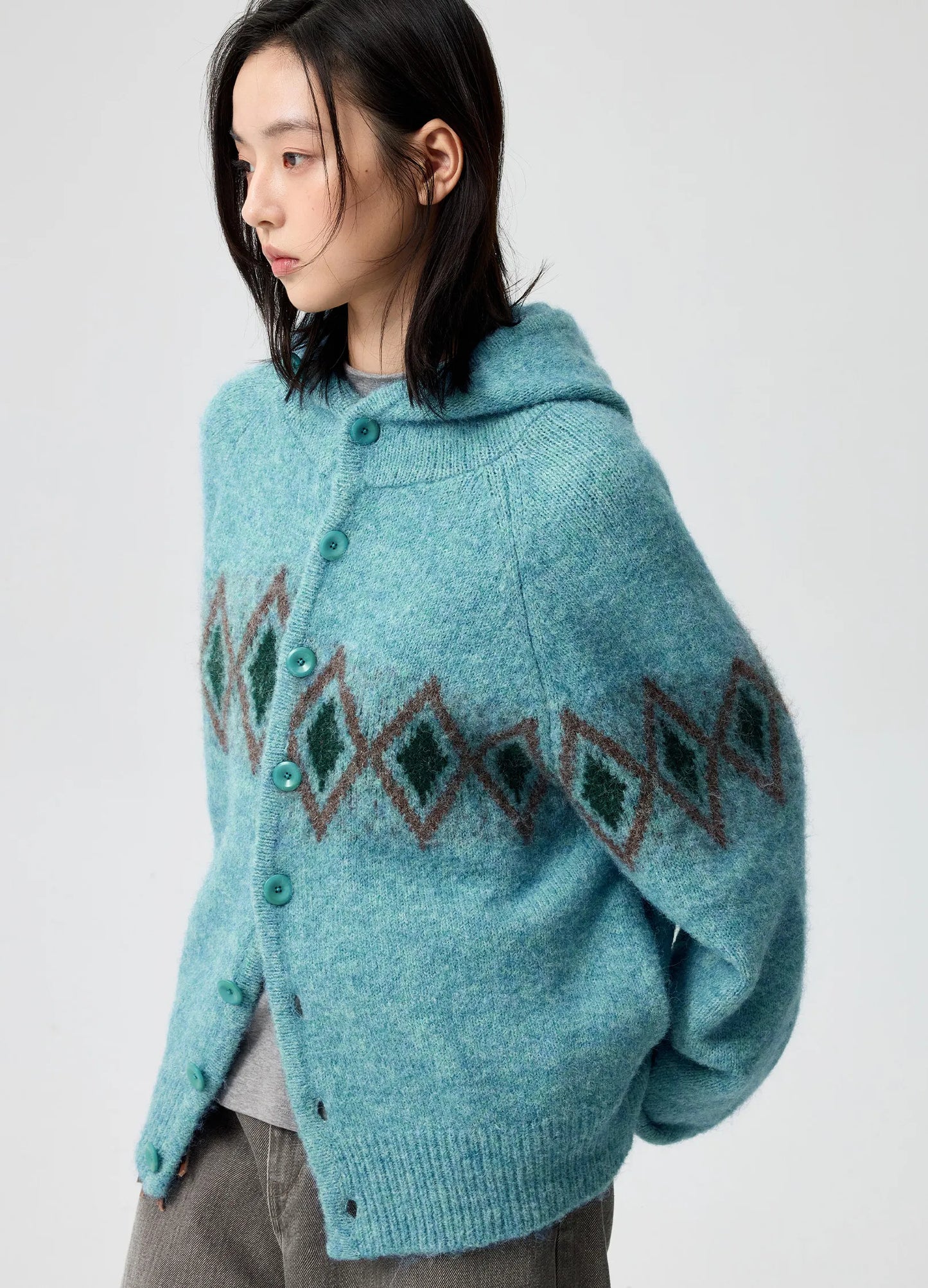 Jacquard Hooded Sweater