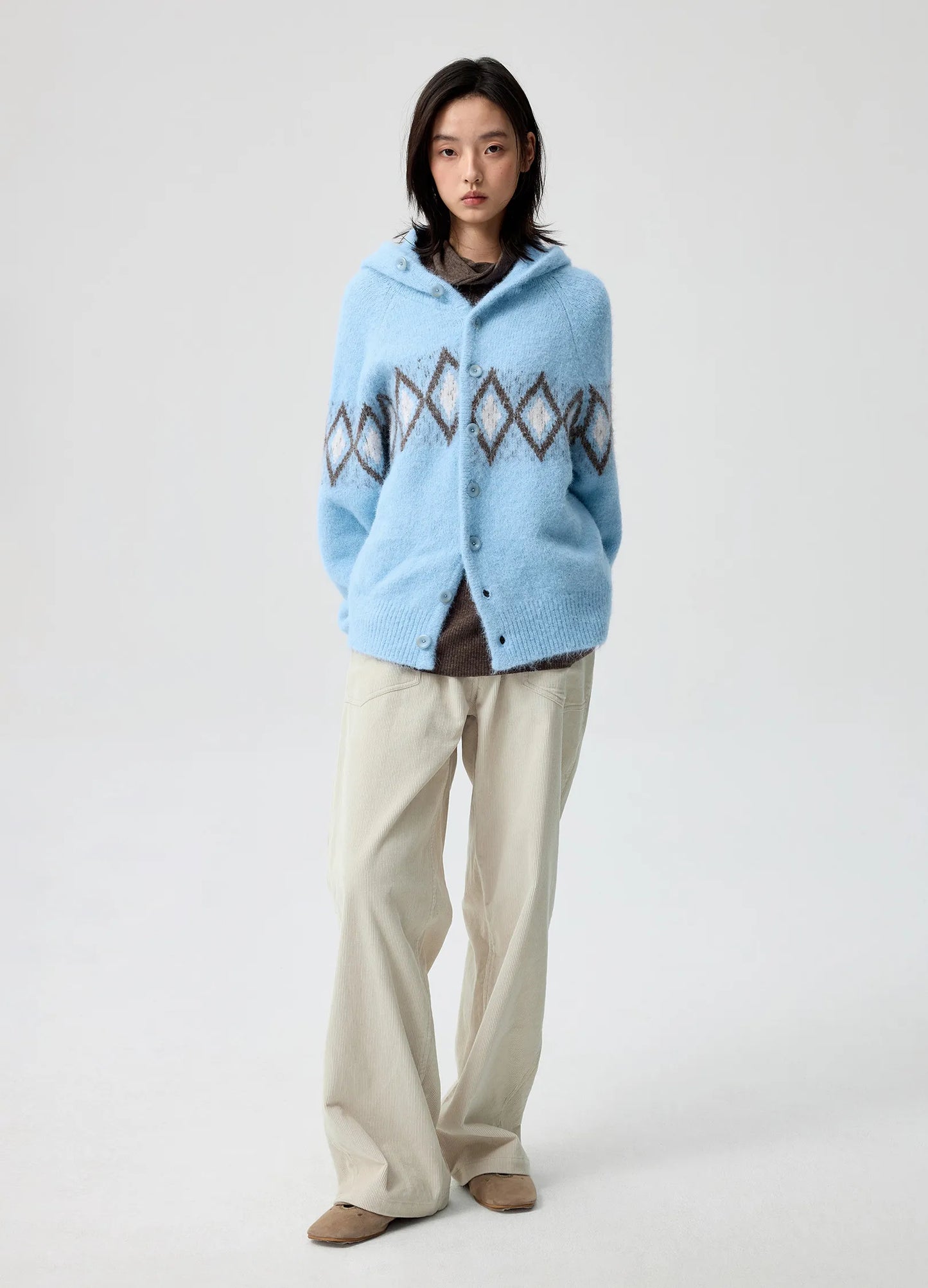 Jacquard Hooded Sweater