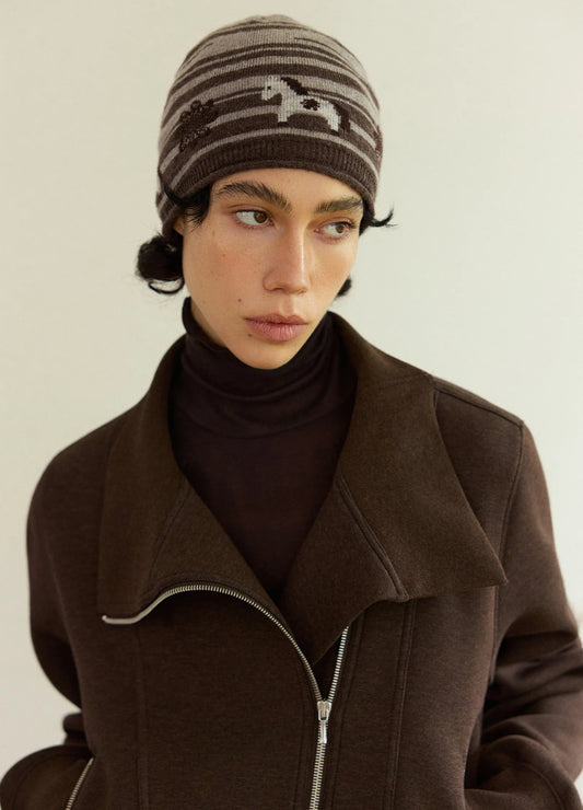 Jacquard Pony Beanie