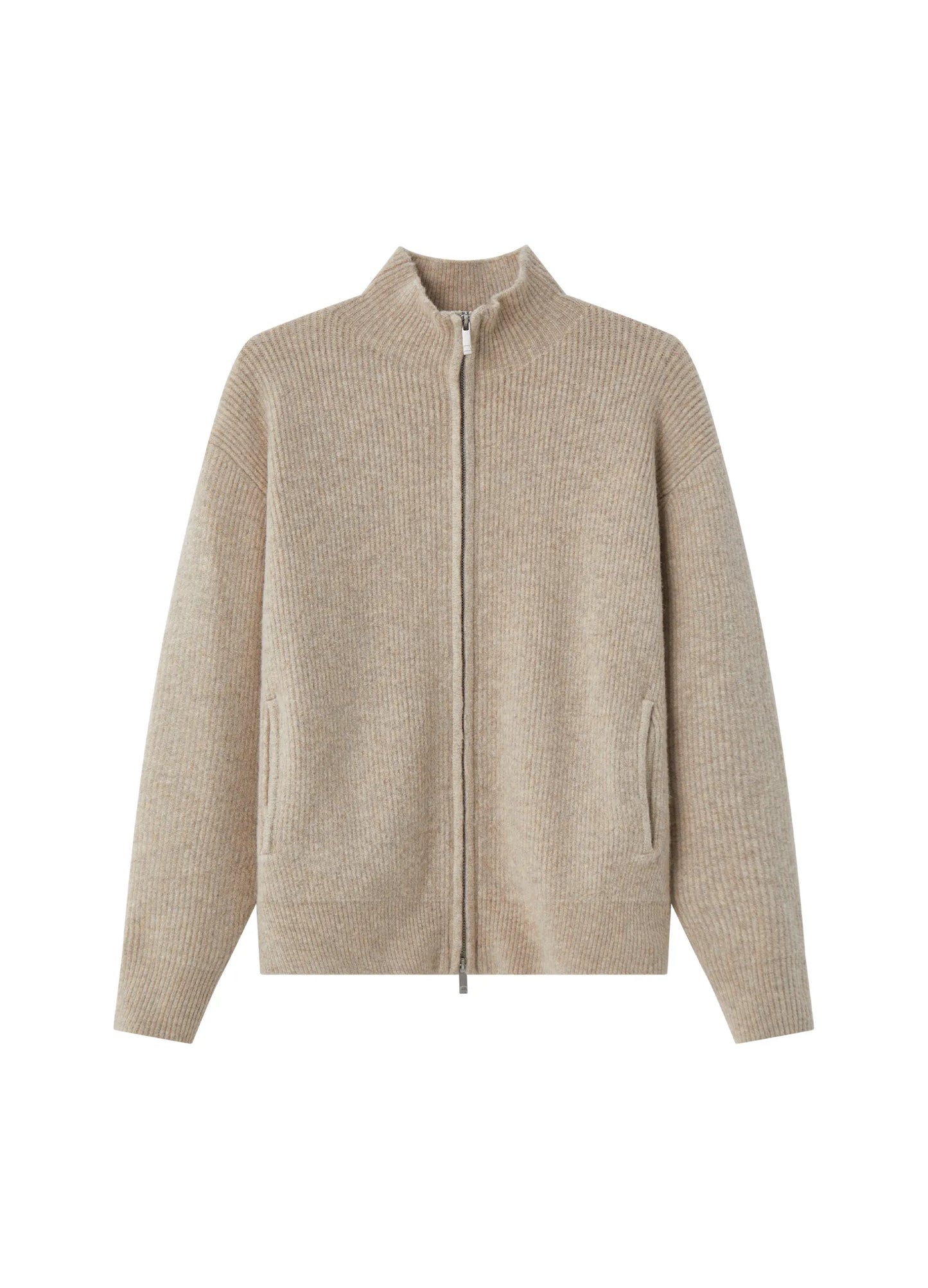 Knitted Wool Zip Sweater