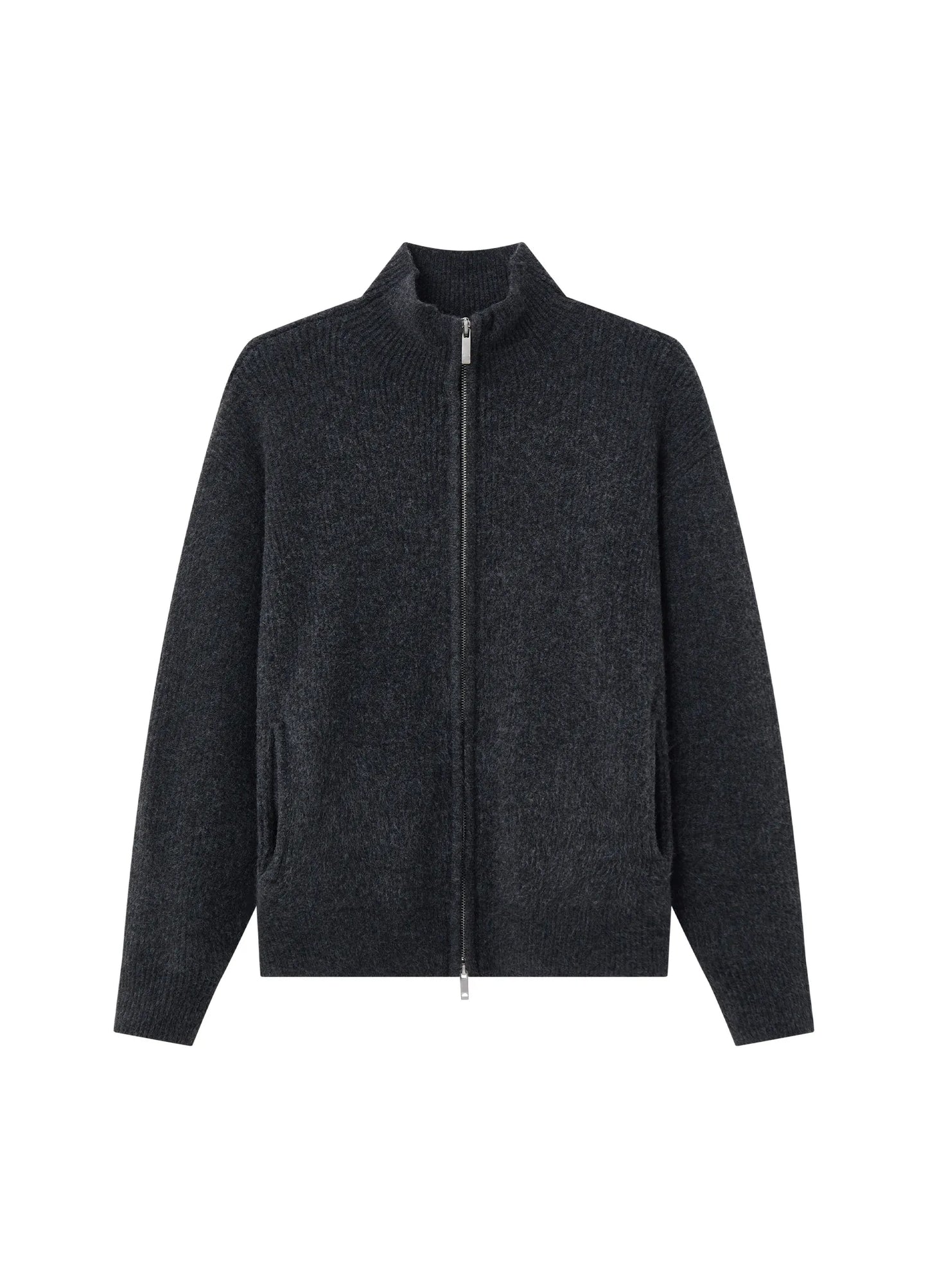 Knitted Wool Zip Sweater