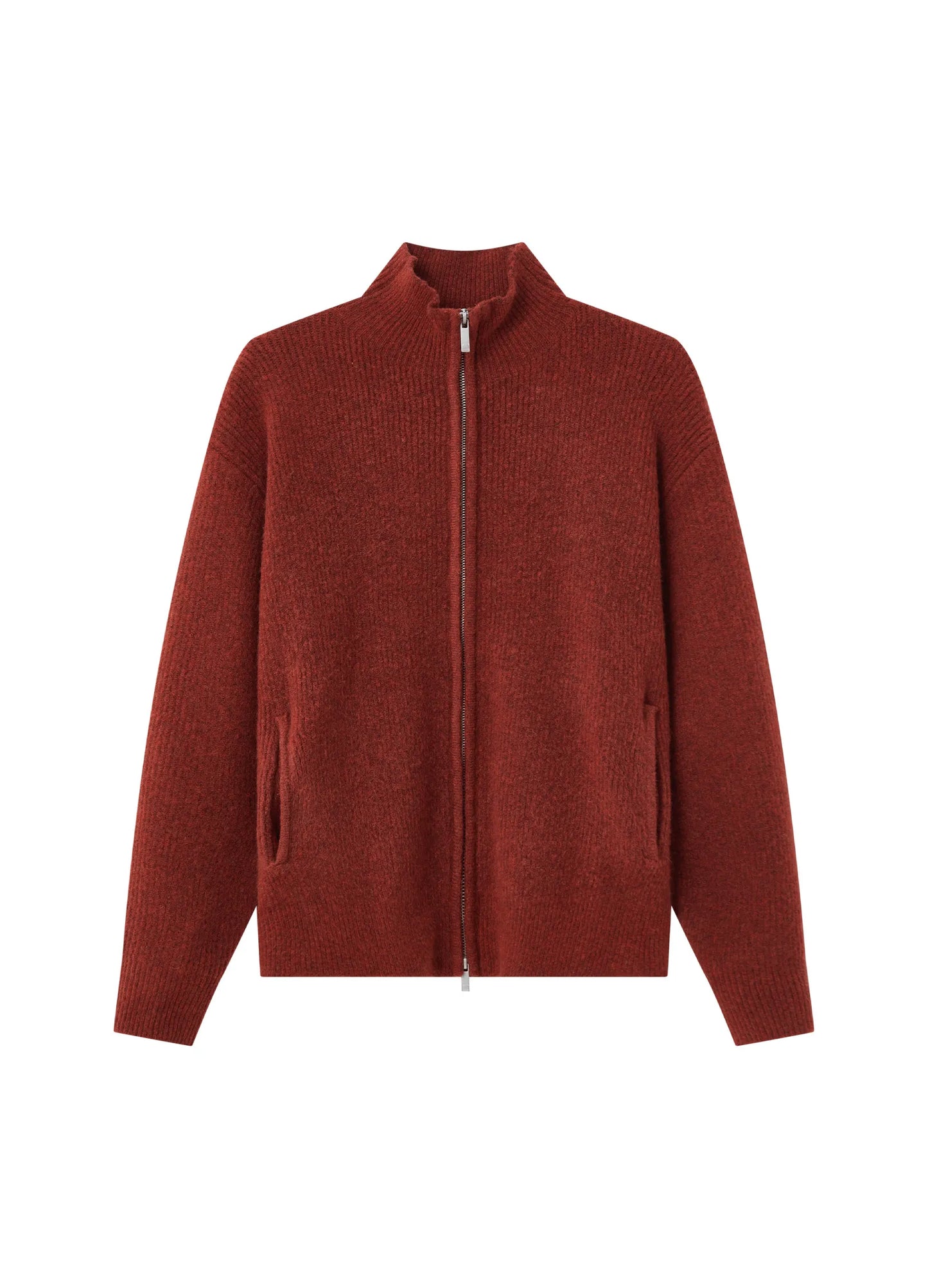 Knitted Wool Zip Sweater