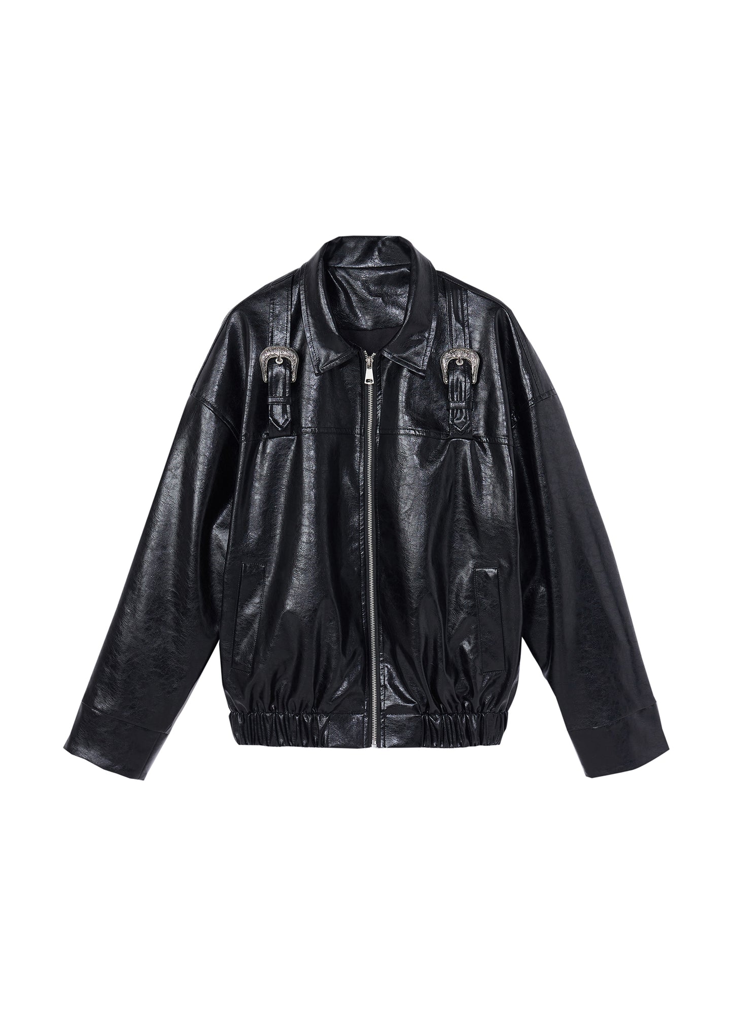 Buckle Leather Bomber
