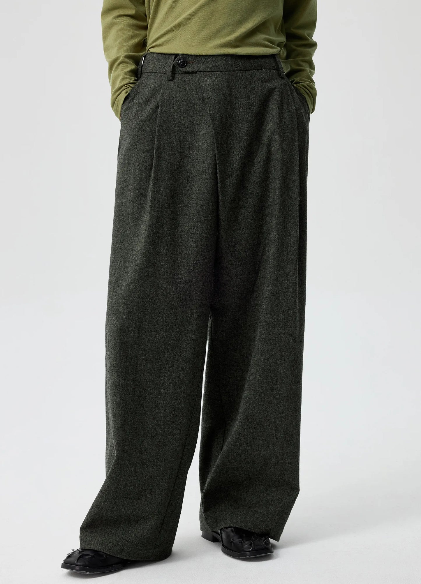 Layered Wool Trousers