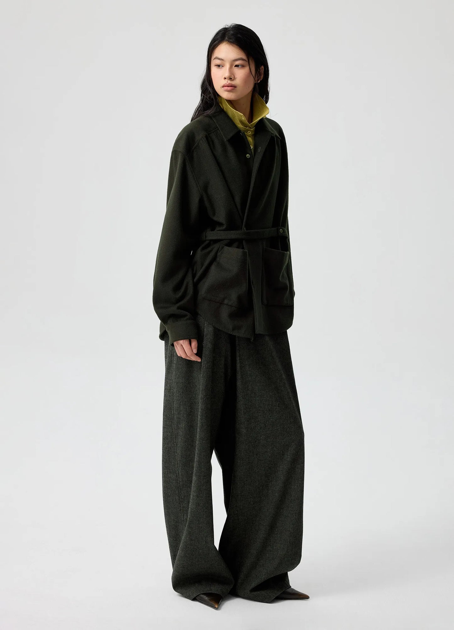 Layered Wool Trousers