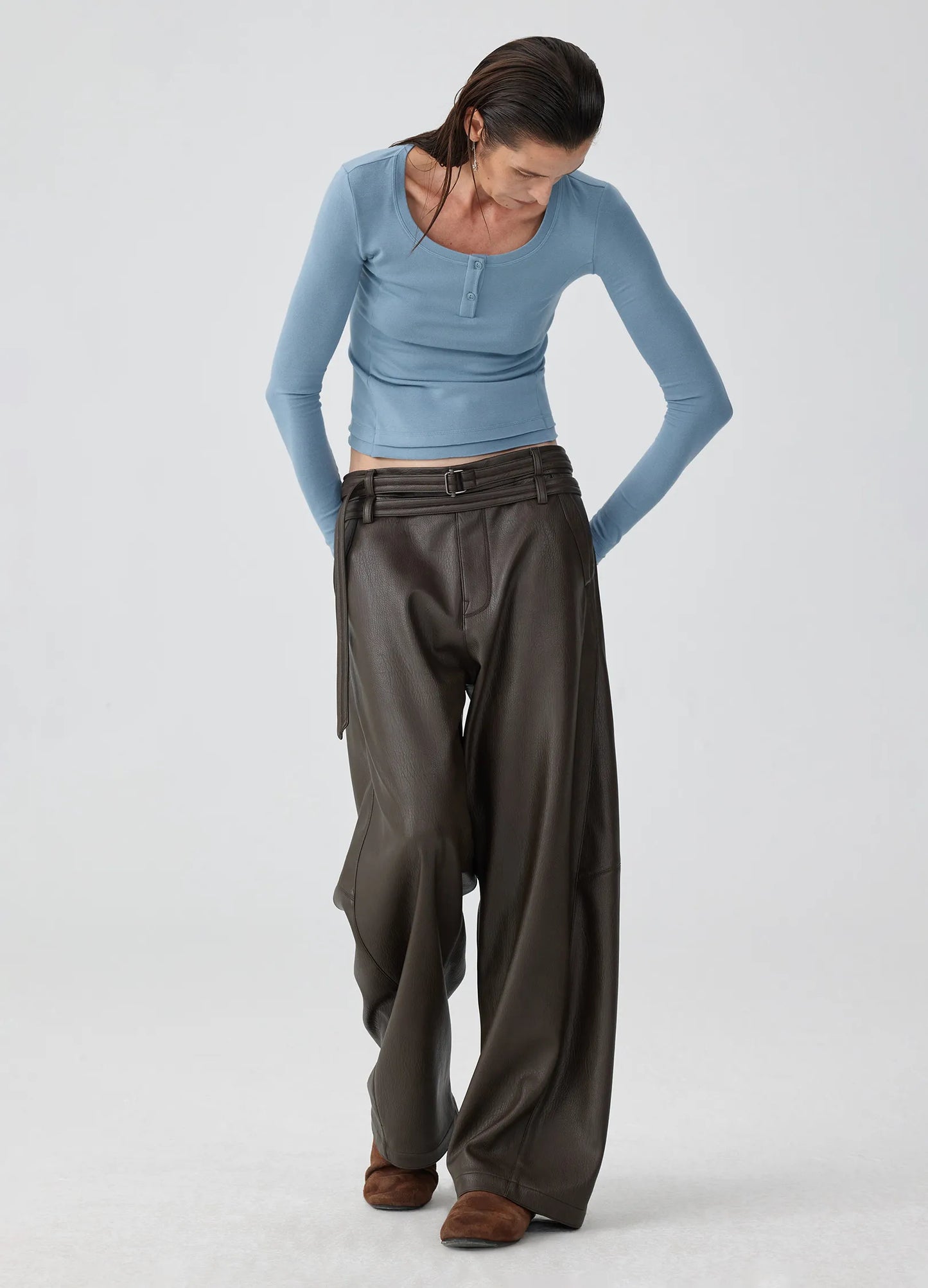 Leather Darted Trousers