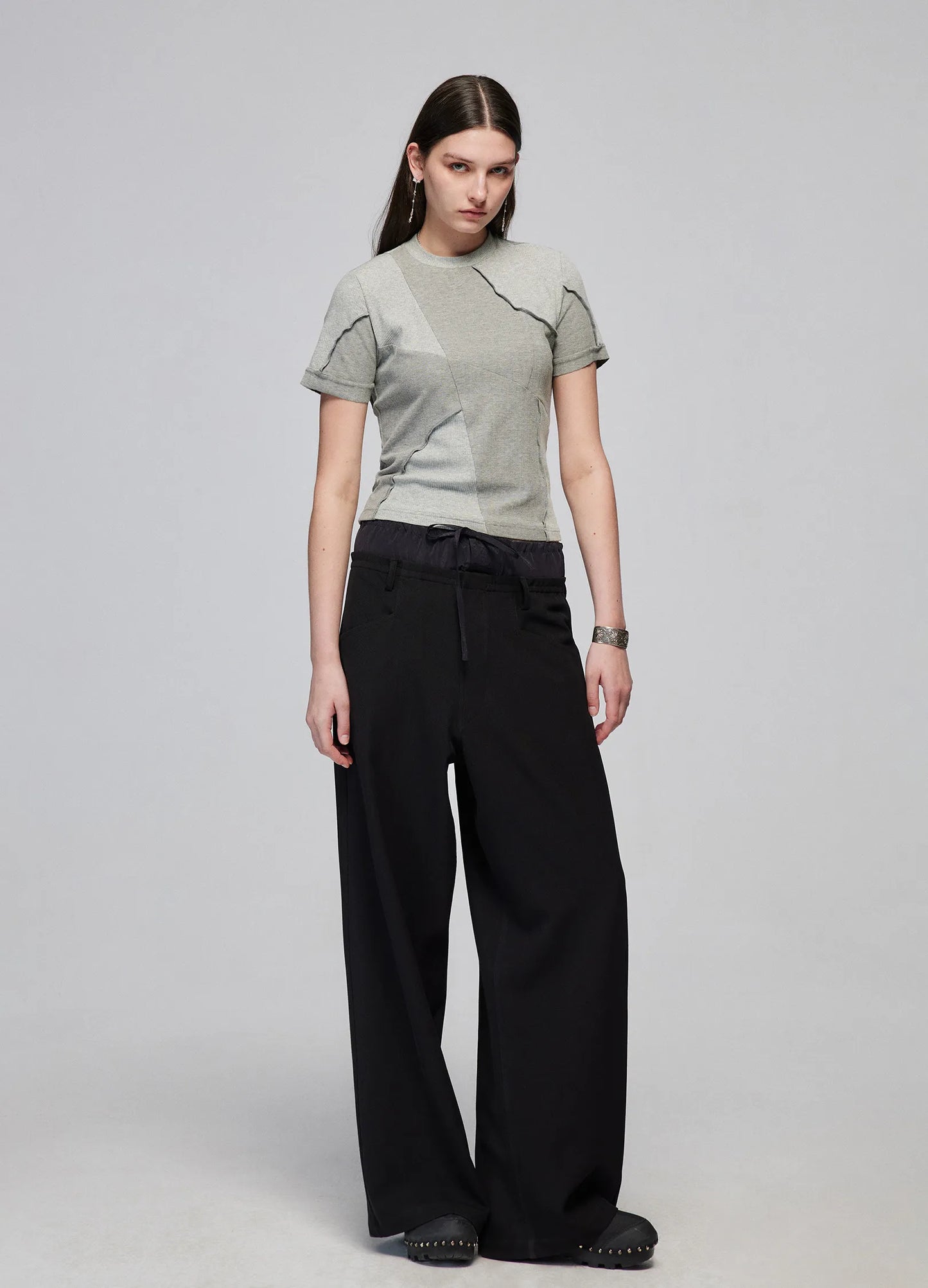Light Splicing Wide Trousers