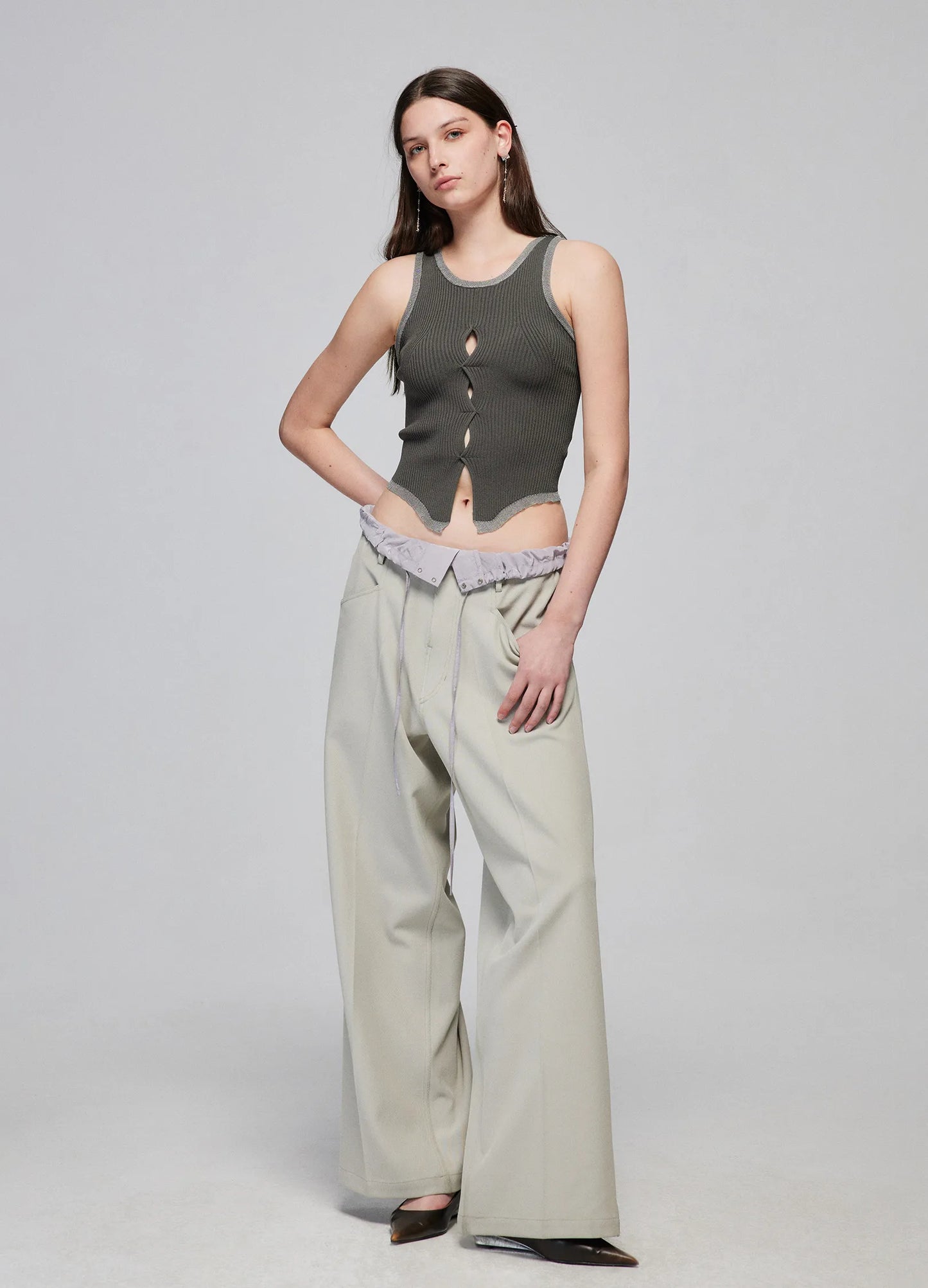 Light Splicing Wide Trousers