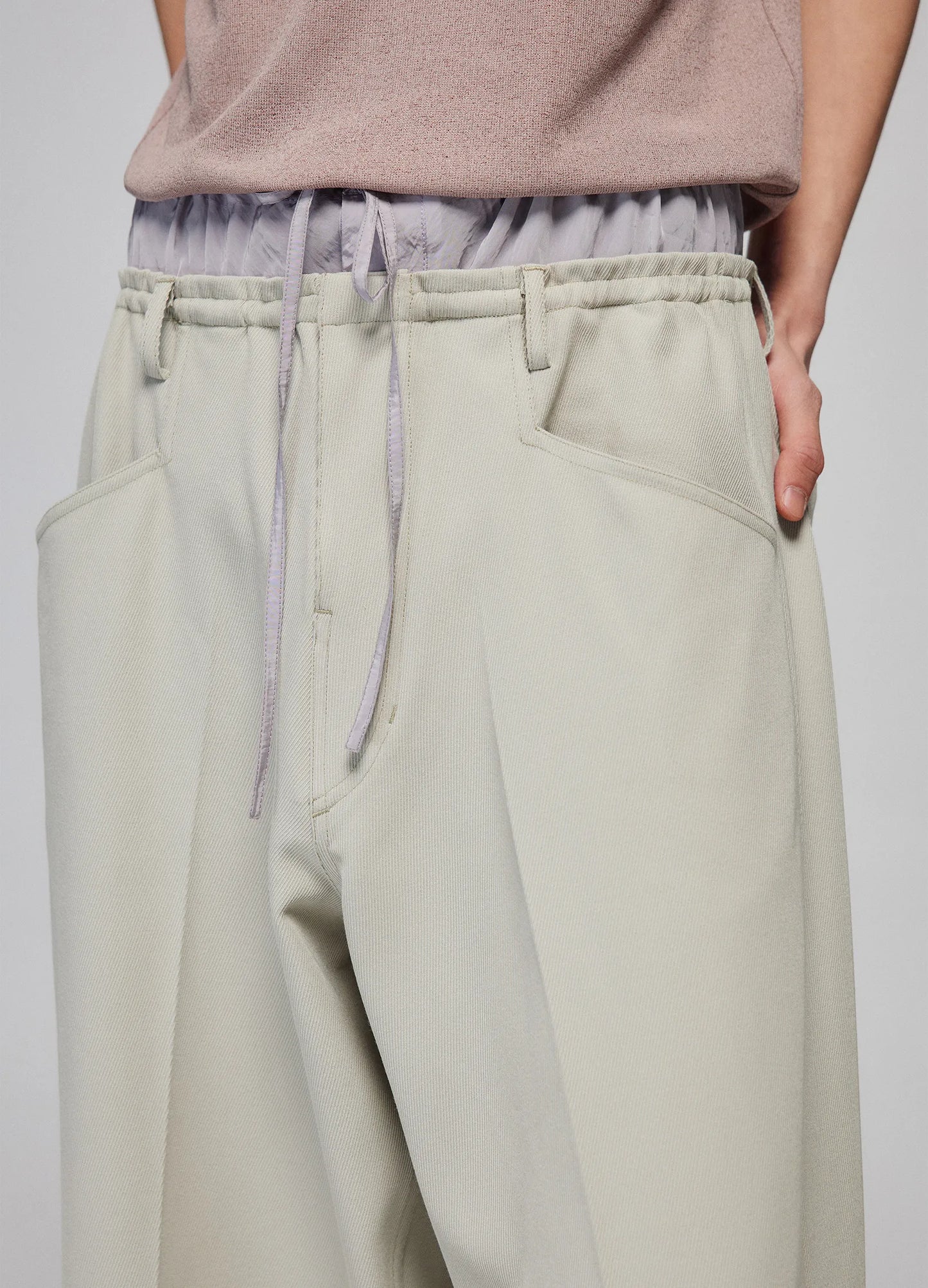 Light Splicing Wide Trousers