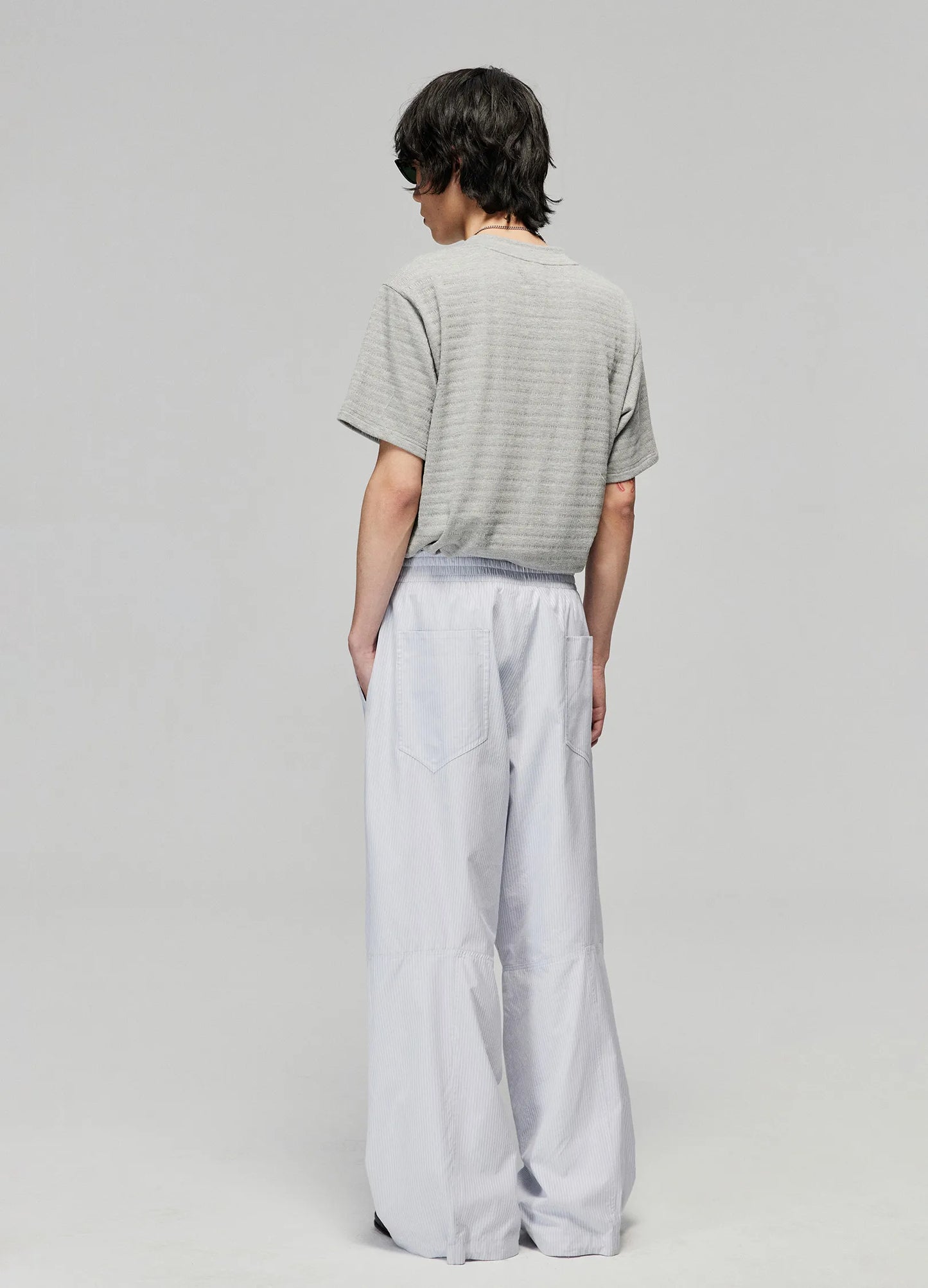 Loose Pinstripe Cotton Trousers