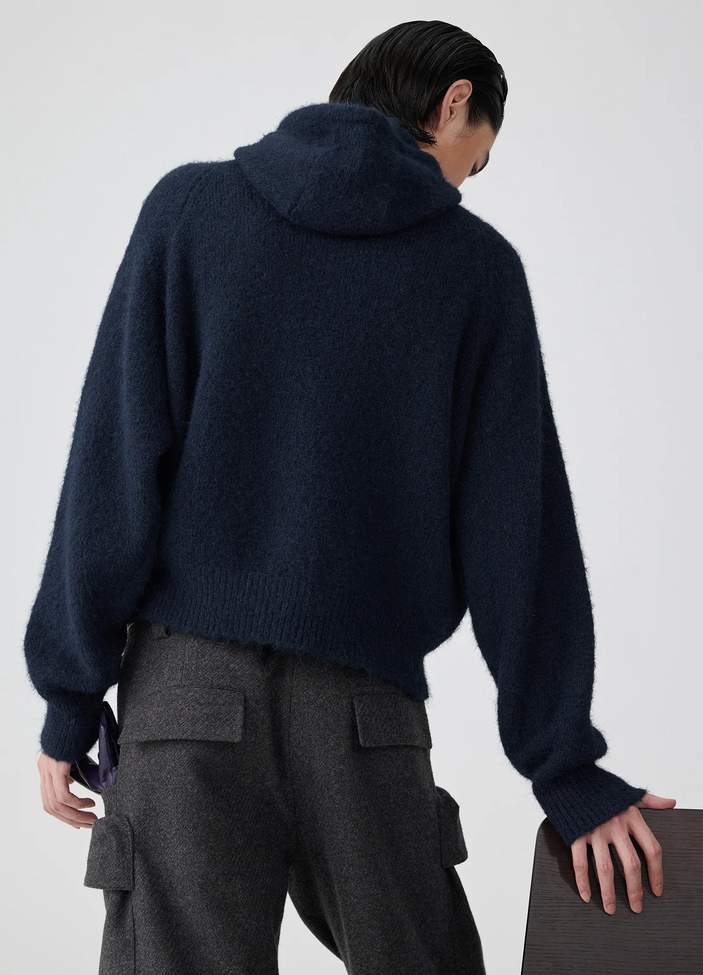 Mohair Button Hoodie