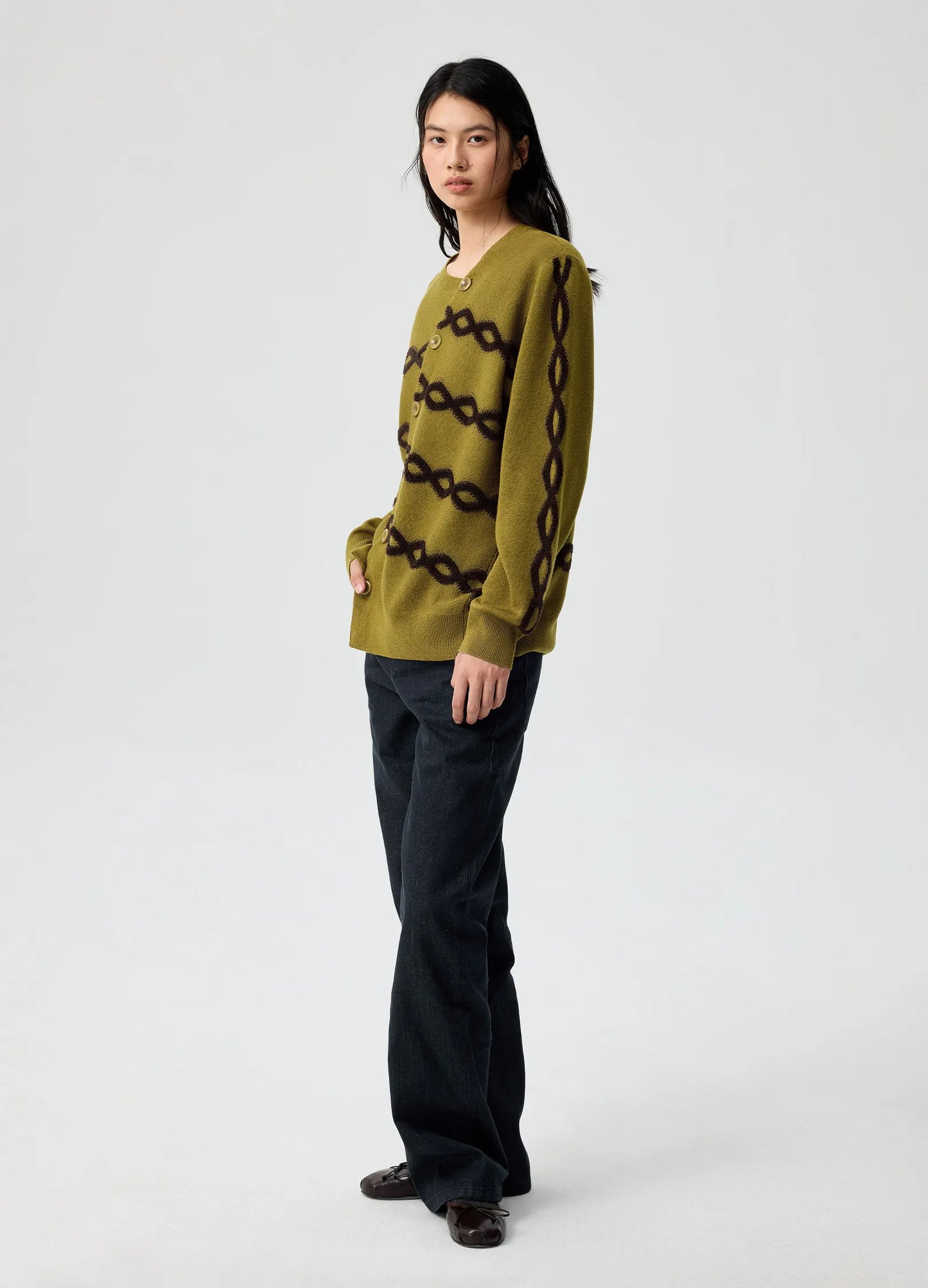 Offset Cable Cardigan