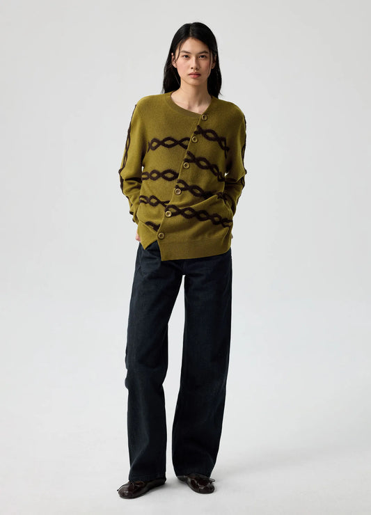 Offset Cable Cardigan