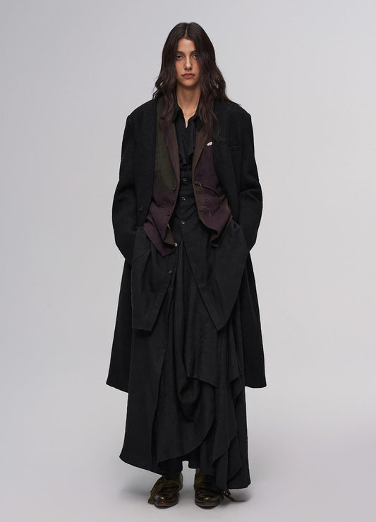 Open Neck Wool Coat