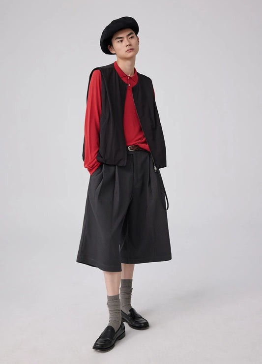Oversized Pleated Shorts