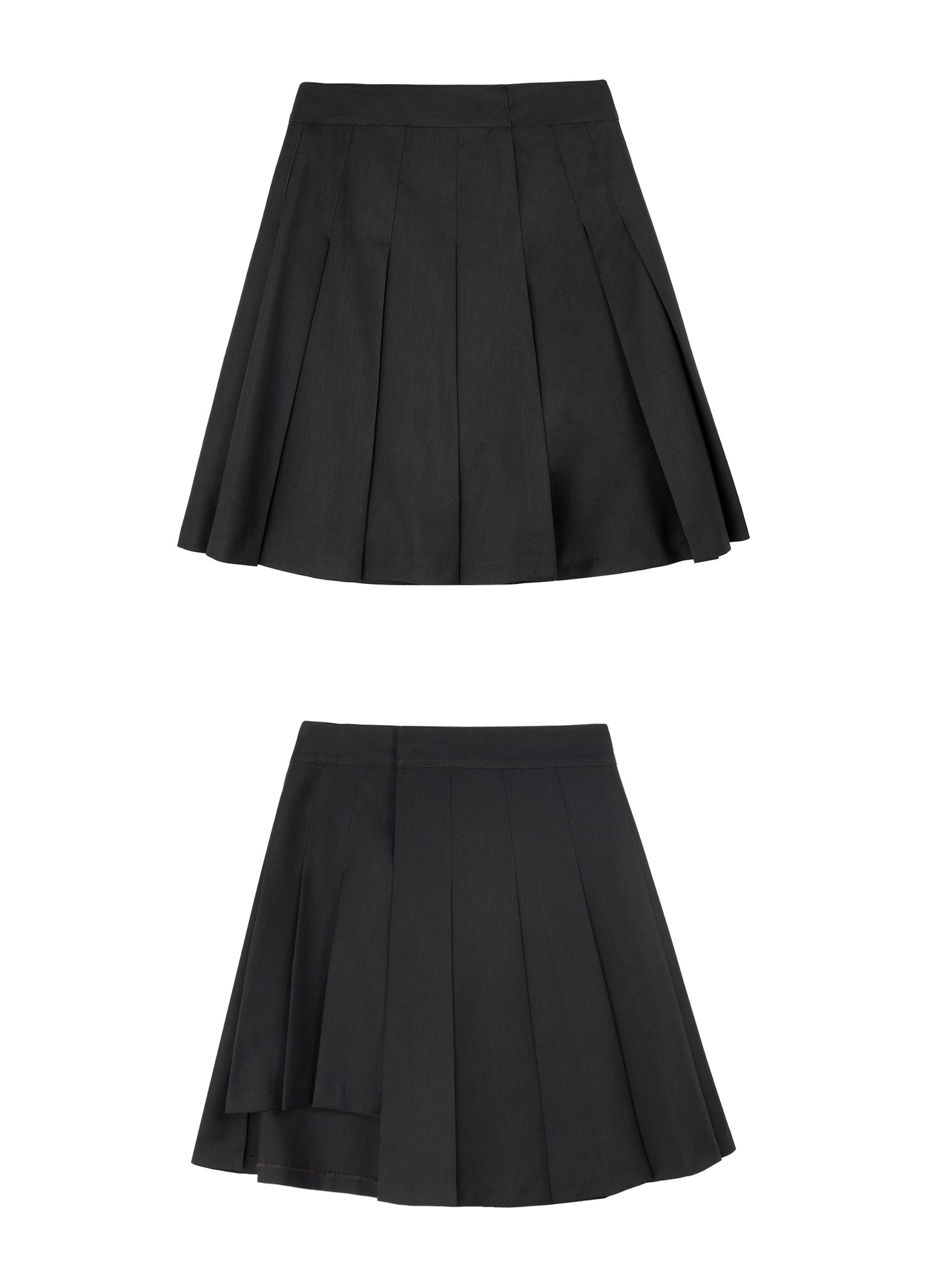Pleated Slit Skirt