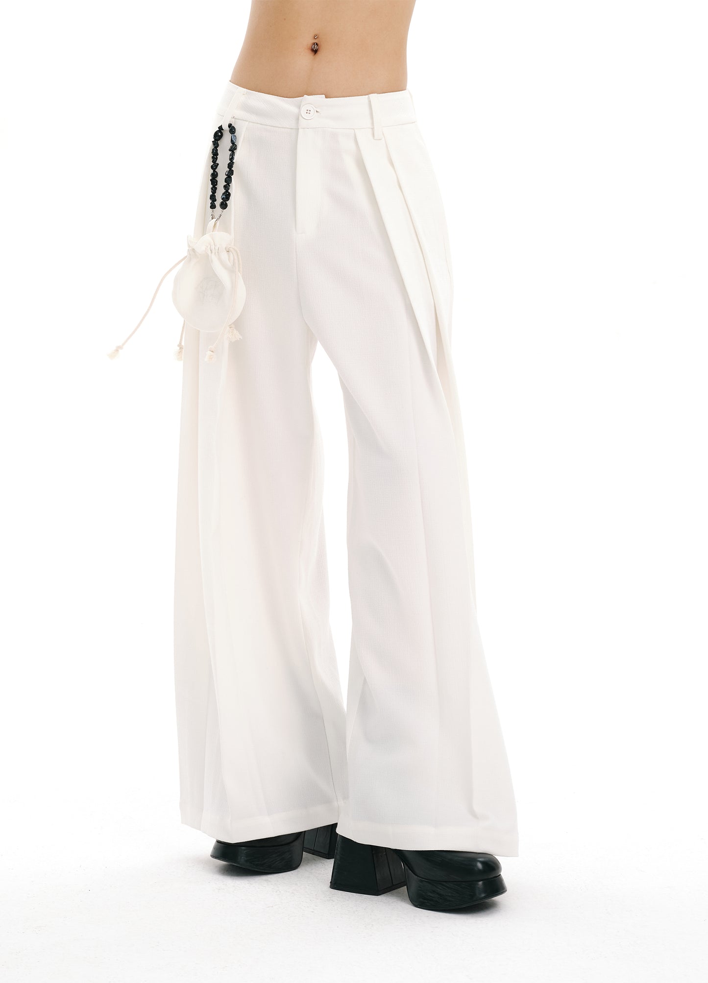 Pleated Wide Trousers