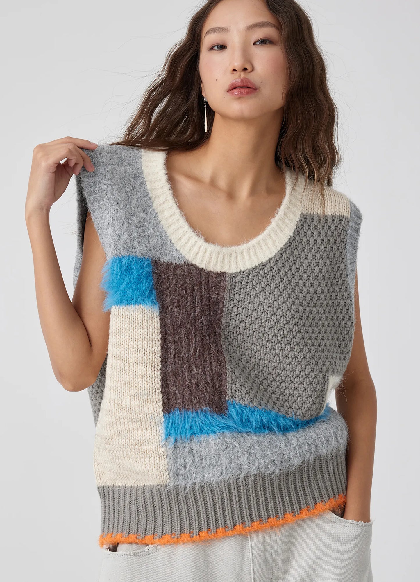 Patchwork Wool Vest