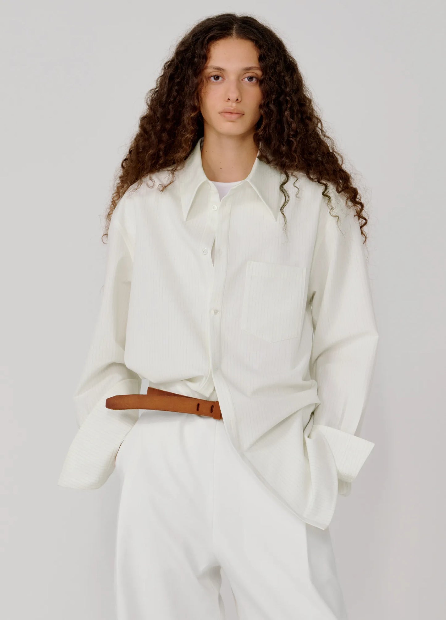 Pinstripe Extended Shirt