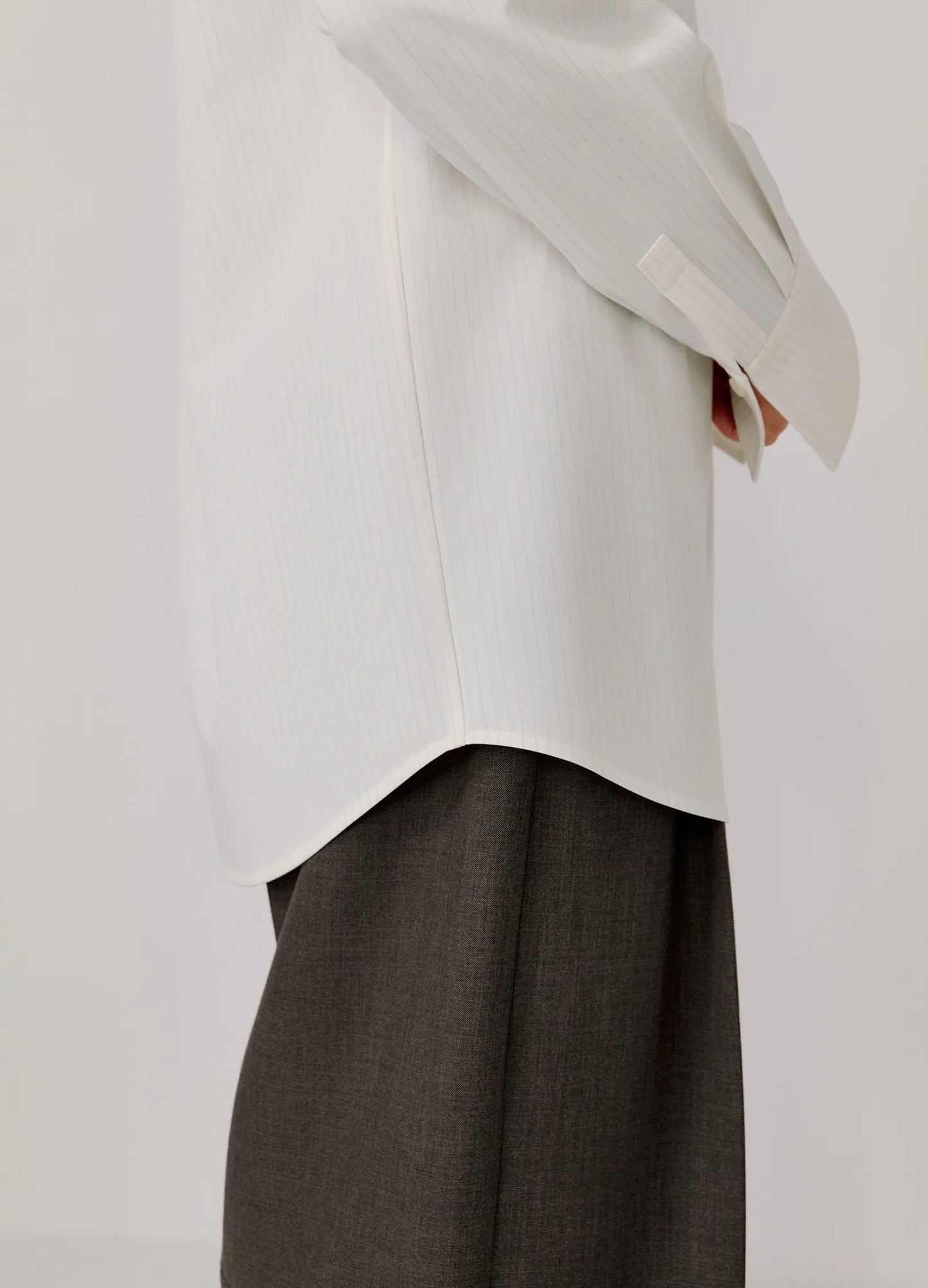 Pinstripe Extended Shirt