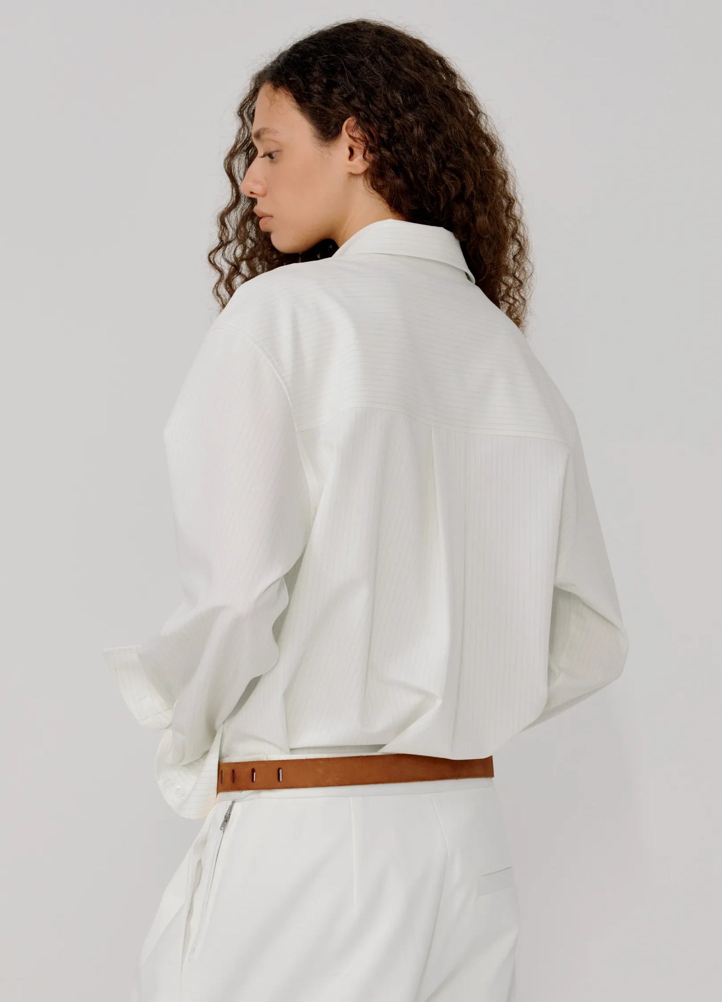 Pinstripe Extended Shirt