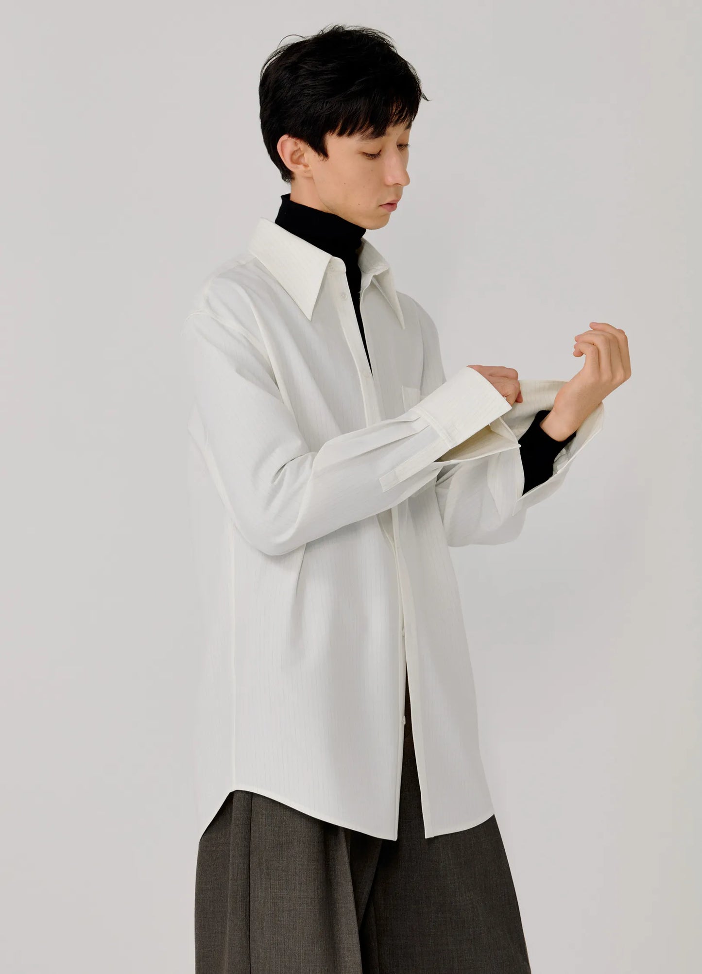 Pinstripe Extended Shirt