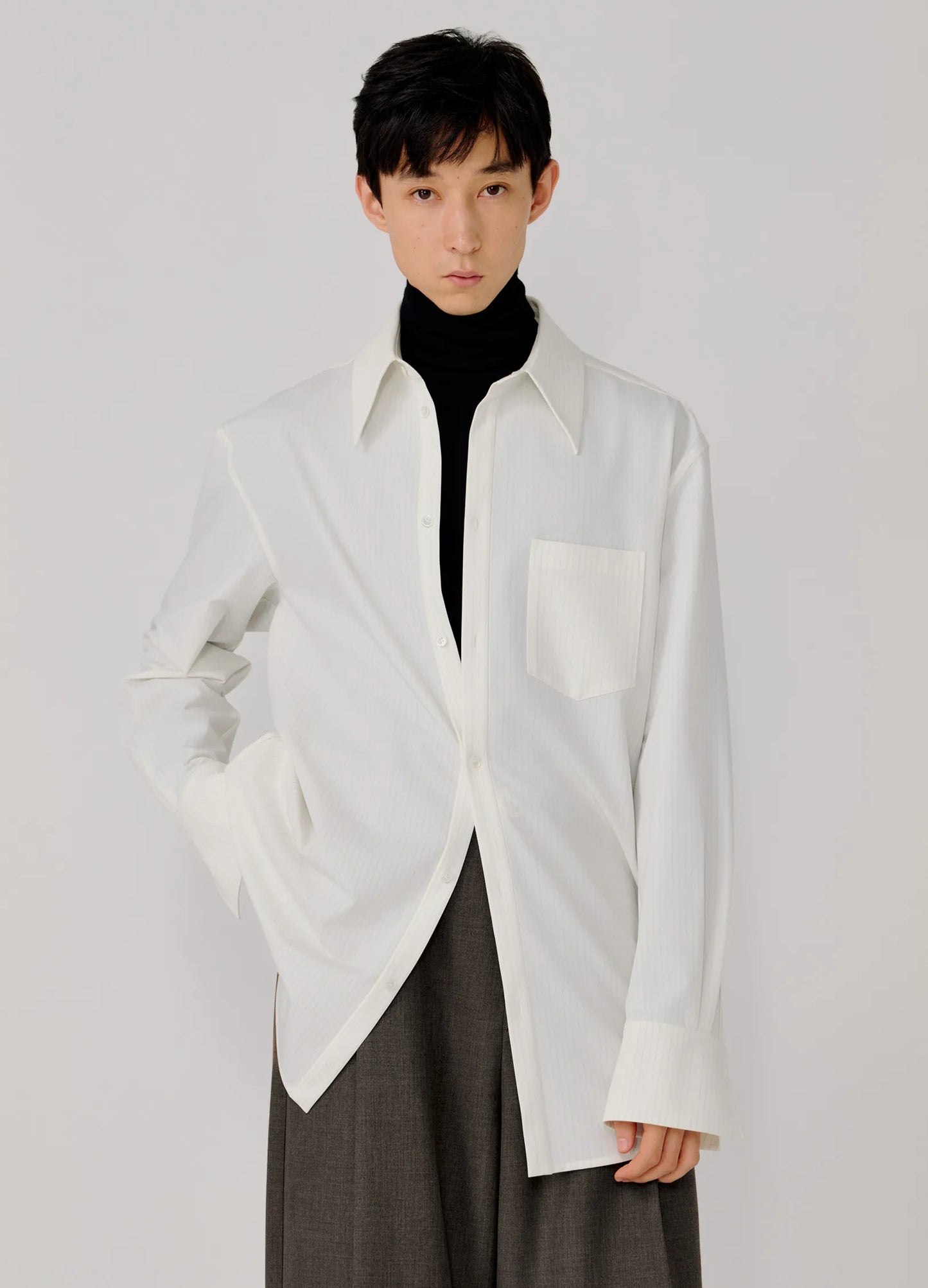 Pinstripe Extended Shirt