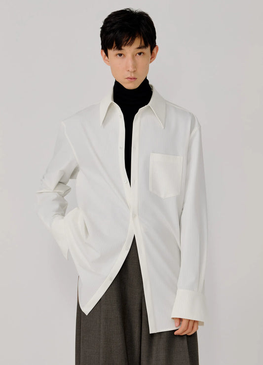 Pinstripe Extended Shirt