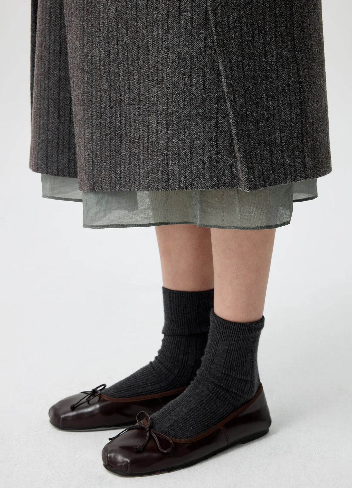 Pinstripe Wool Skirt
