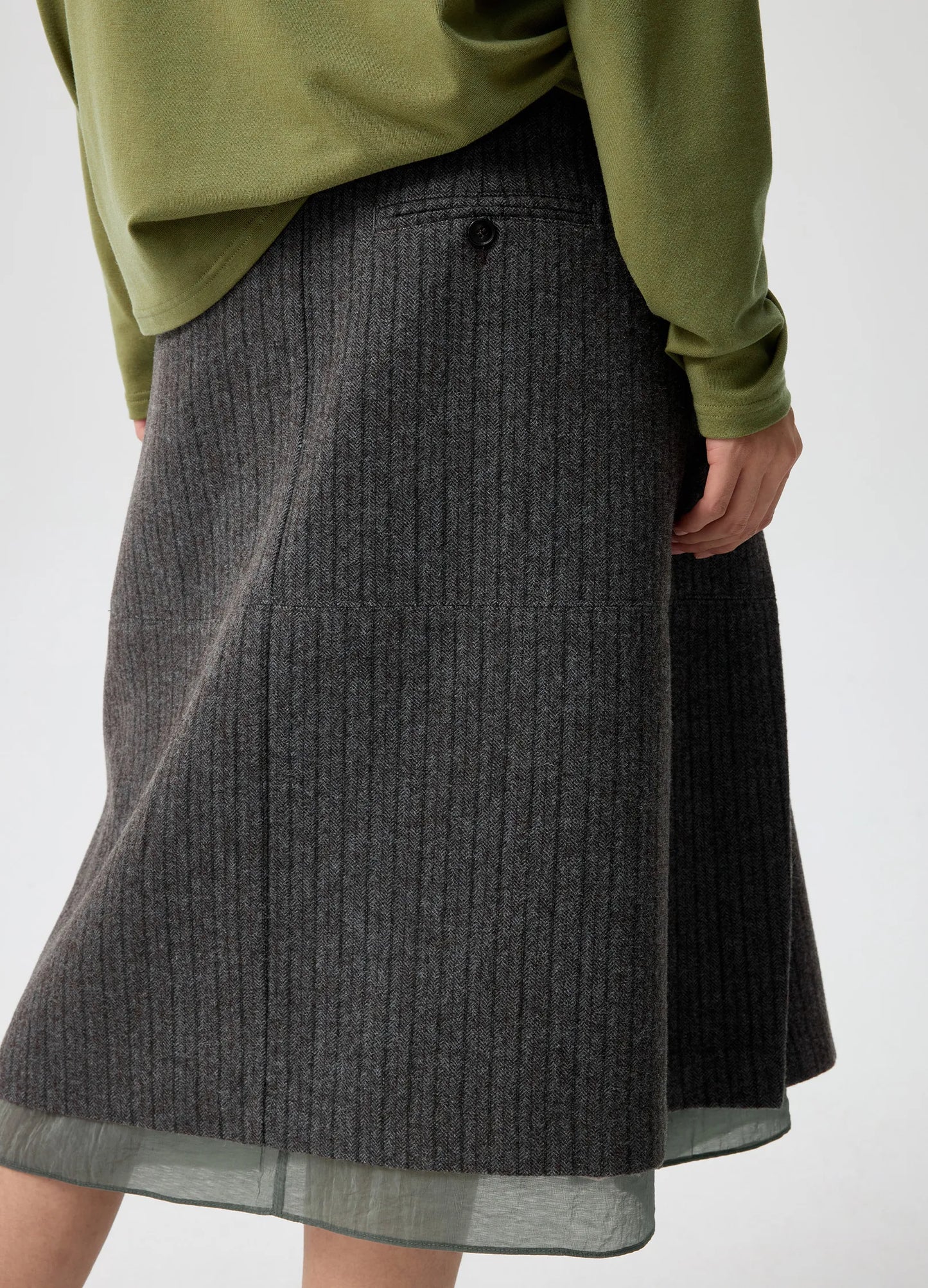 Pinstripe Wool Skirt