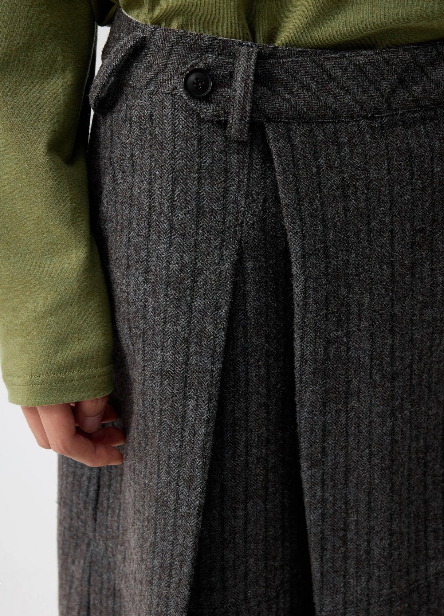 Pinstripe Wool Skirt