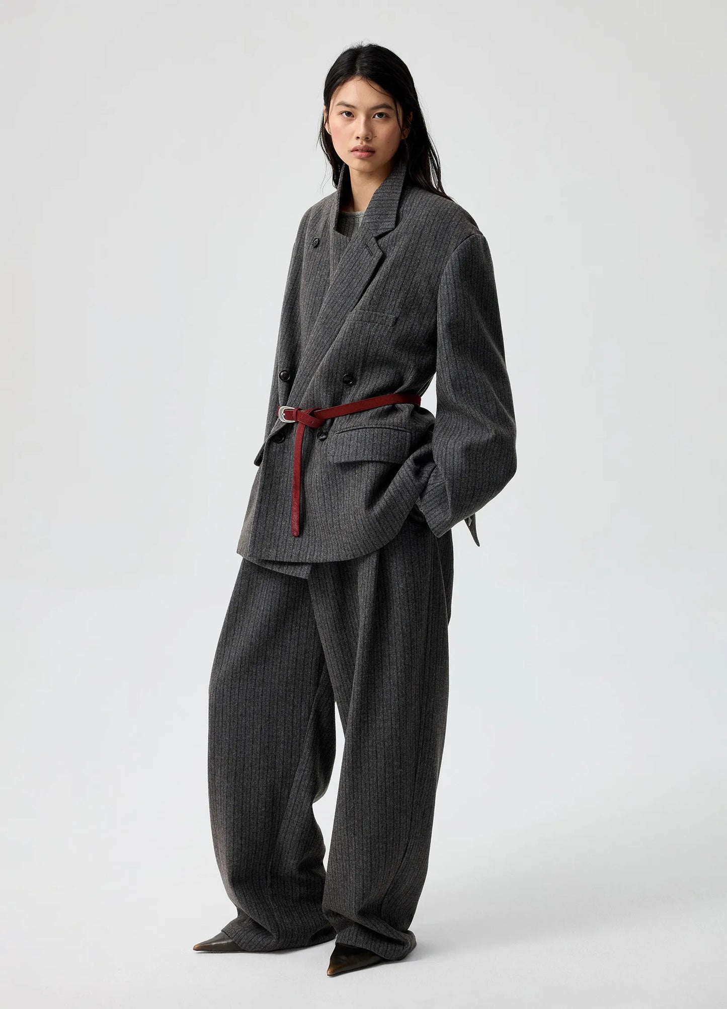 Pinstripe Wool Trousers