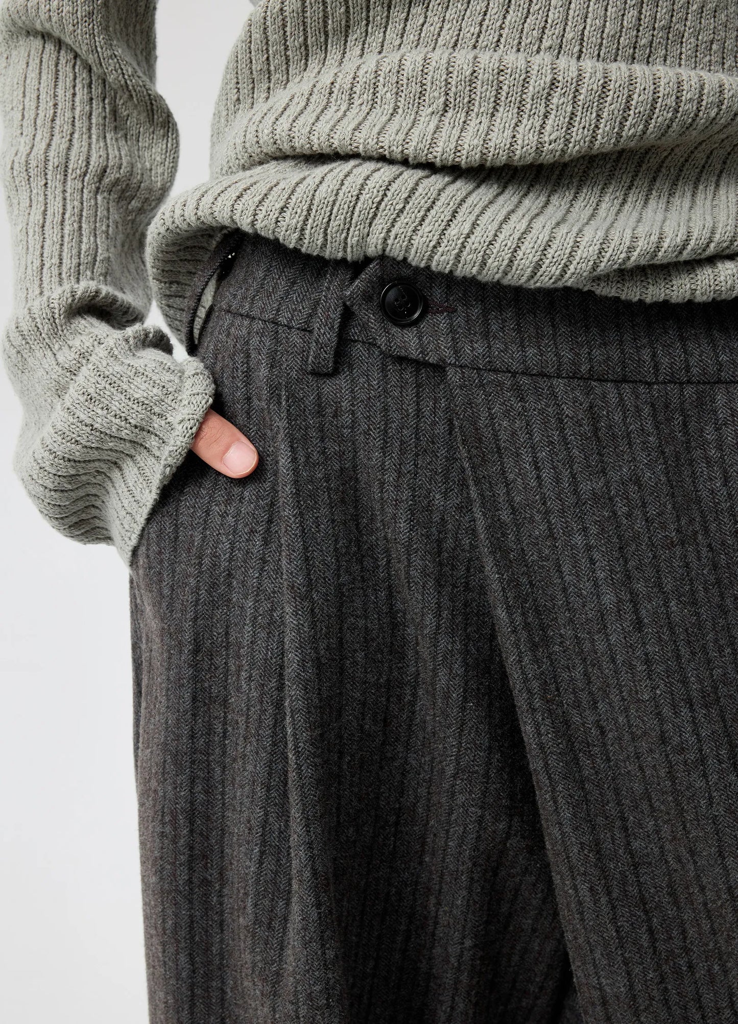 Pinstripe Wool Trousers