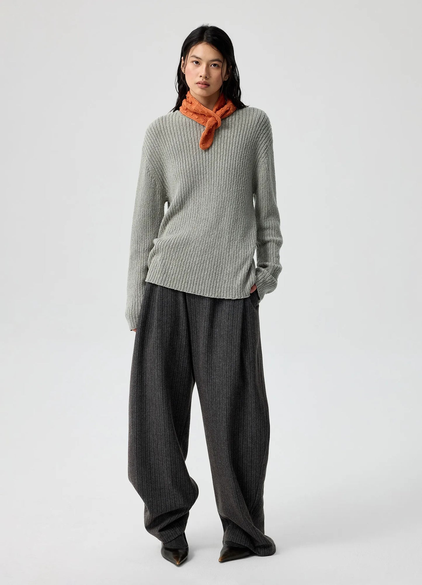 Pinstripe Wool Trousers