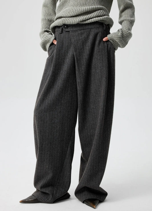 Pinstripe Wool Trousers