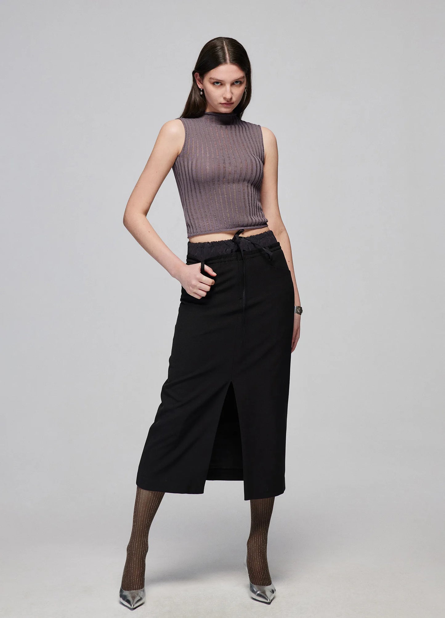 Pinstripe Fitted Top