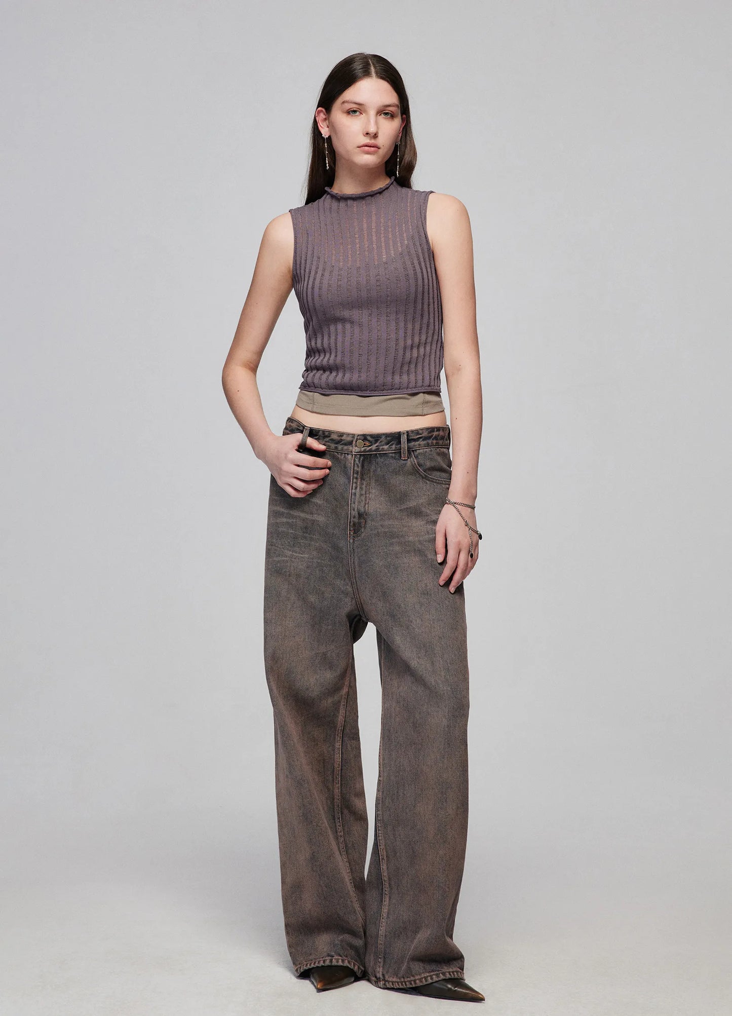 Pinstripe Fitted Top
