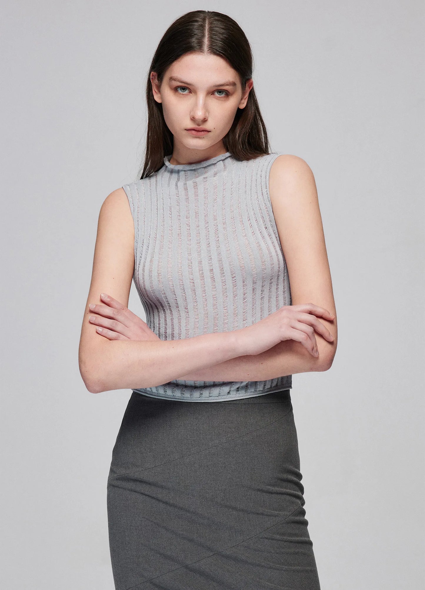 Pinstripe Fitted Top